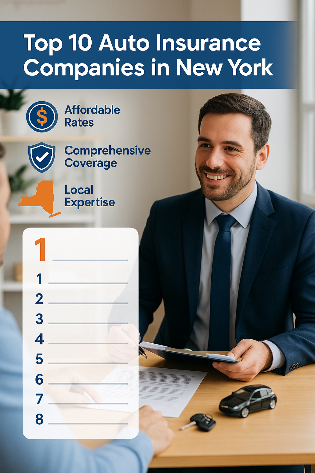 Ten auto insurance companies in New York