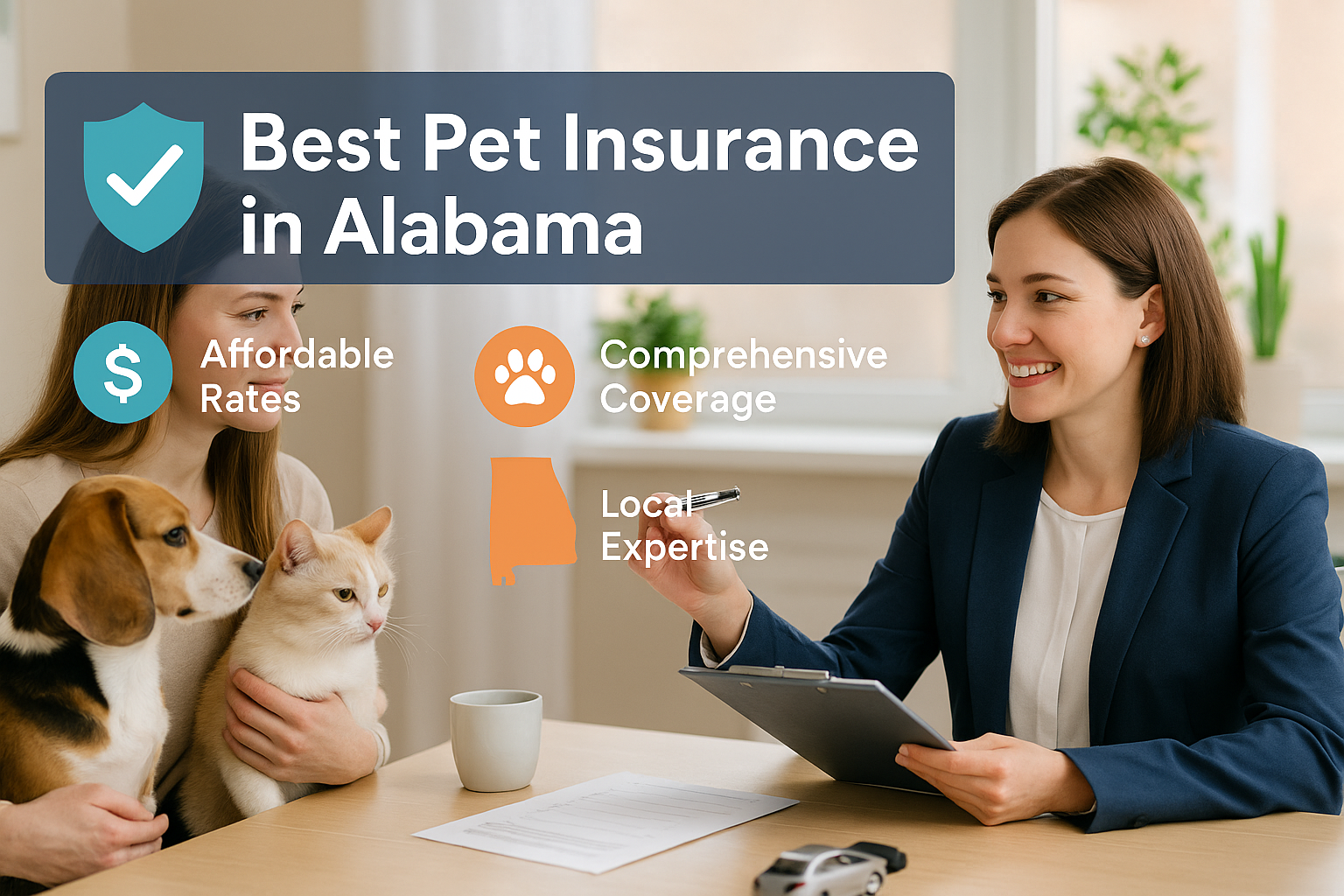 Best pet insurance in Alabama for 2026 with dog and cat coverage comparison for accident, illness, wellness care, deductibles, and reimbursement