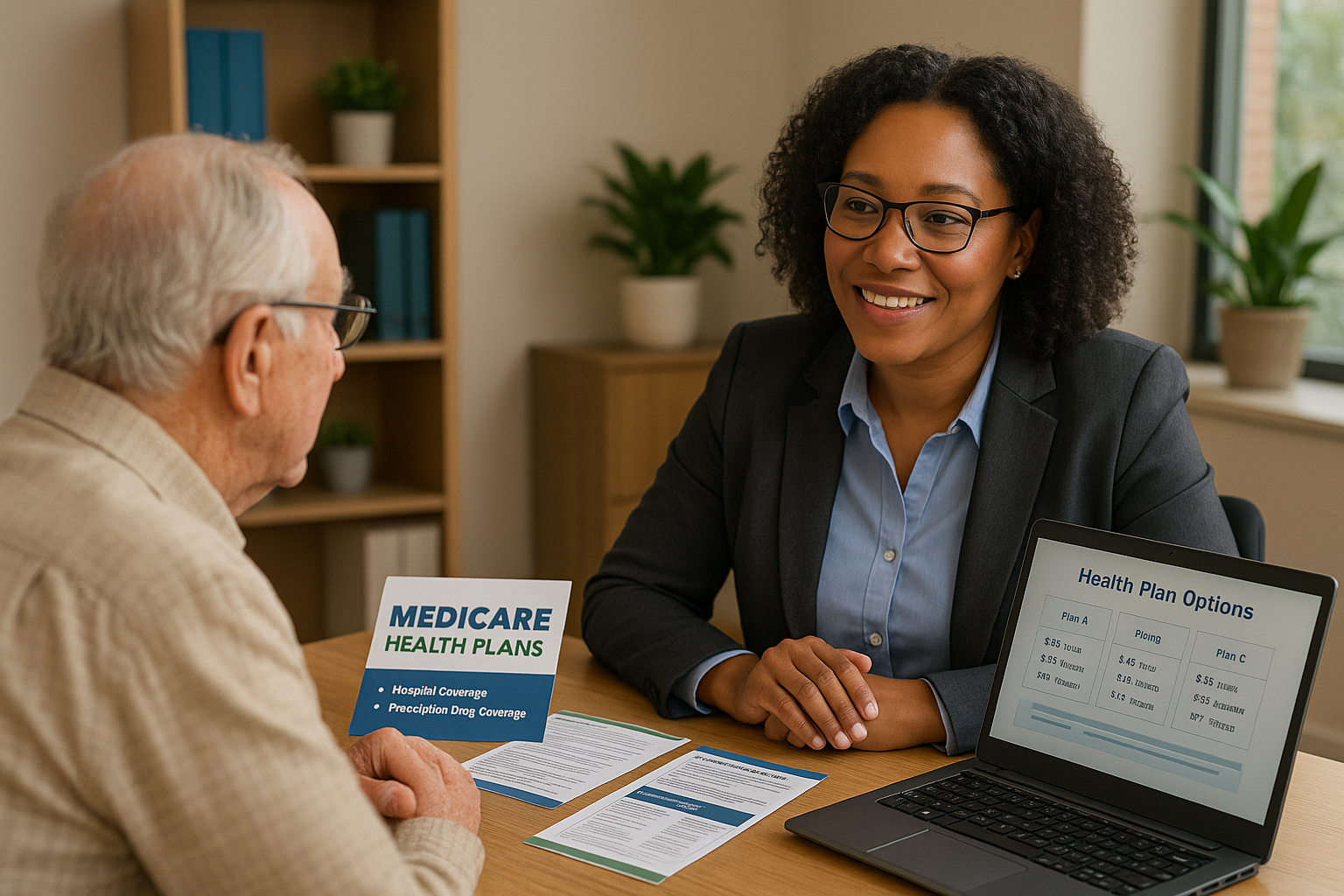 Georgia Medicare agent reviewing 2026 Medicare Advantage, Medigap and Part D options with a couple