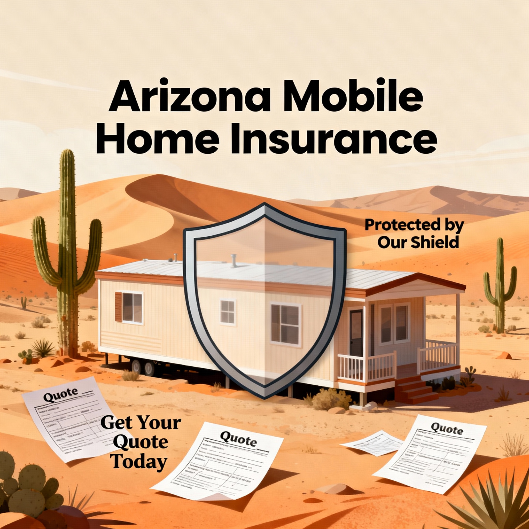 Arizona mobile home community with clear skies and desert landscaping