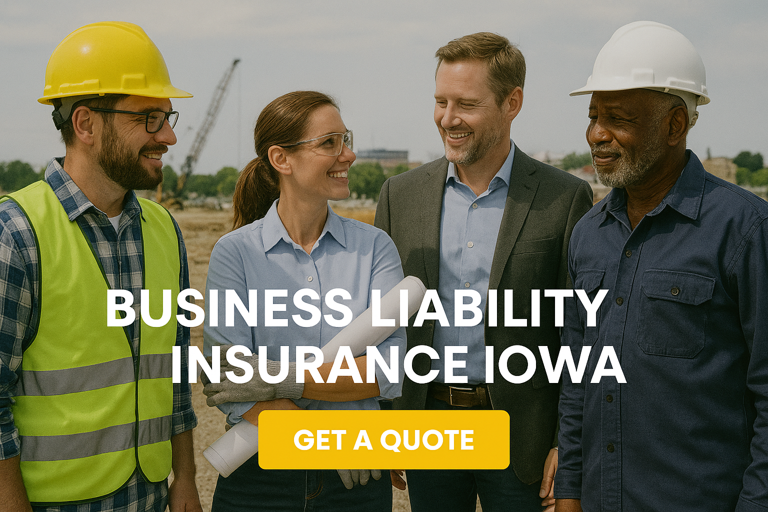 Iowa small business owner reviewing liability insurance options at a desk