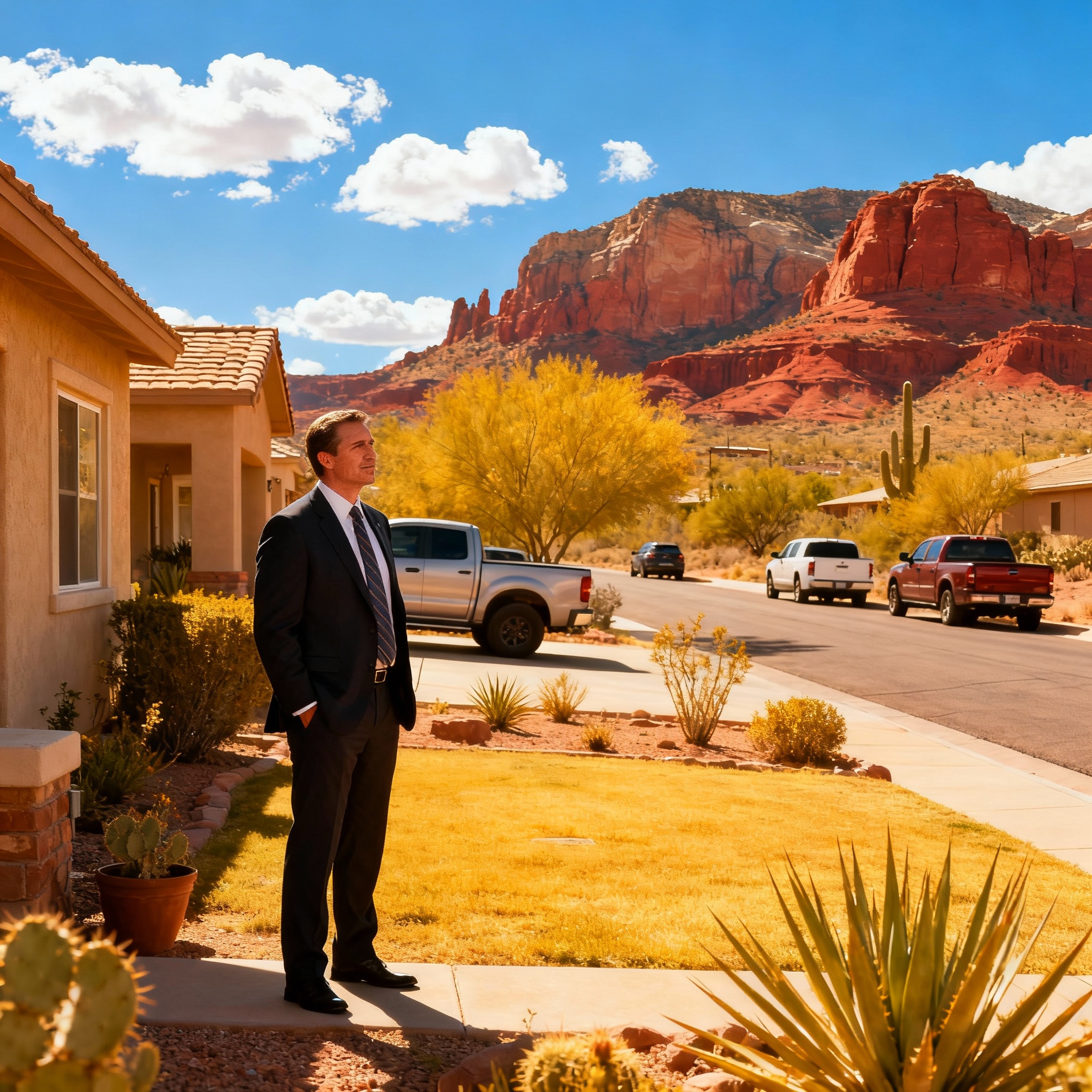 Avra Valley Arizona landscape with homes, vehicles and ranch property—local insurance options