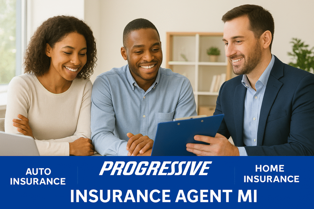 Progressive insurance agent in Michigan comparing auto, home, and business quotes