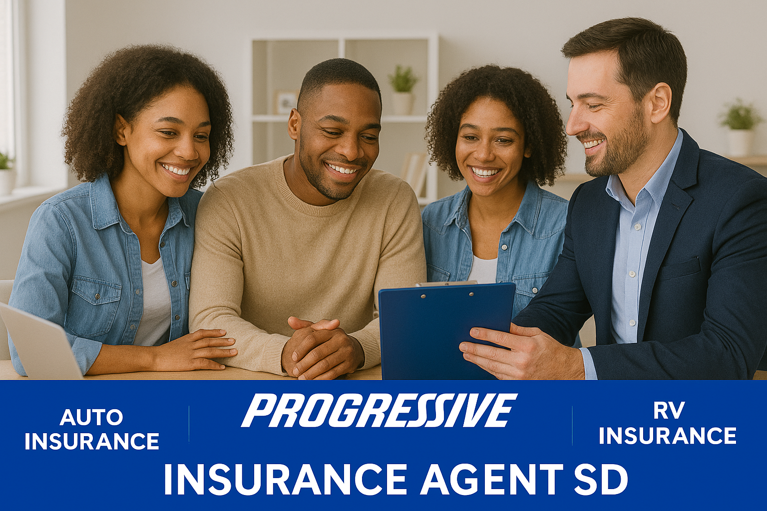 South Dakota open road with prairie and Badlands background – Progressive insurance concept