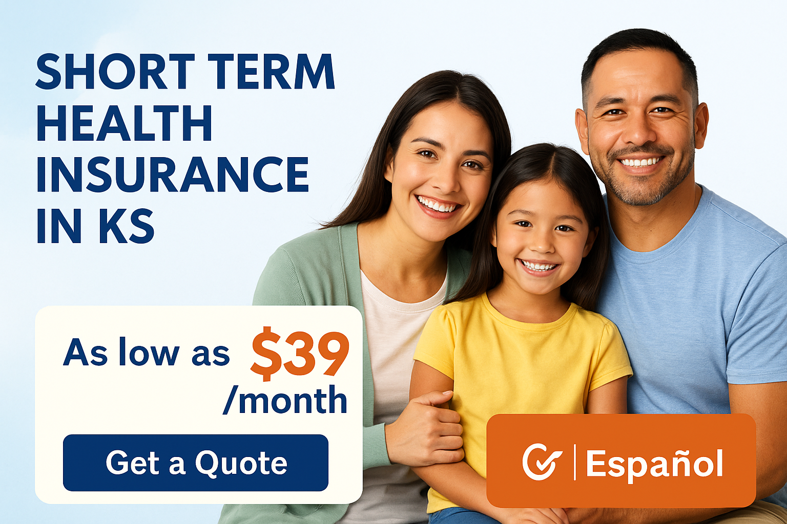 Short-term health insurance Kansas concept with state map and medical icons