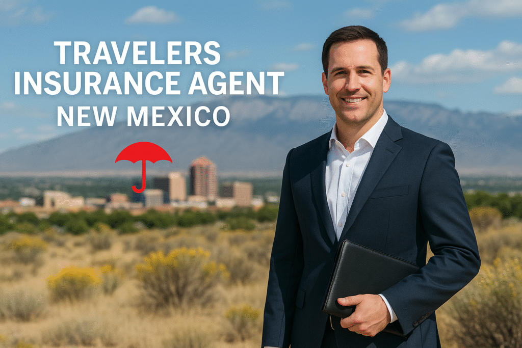 New Mexico family reviewing Travelers Insurance options with an independent agent