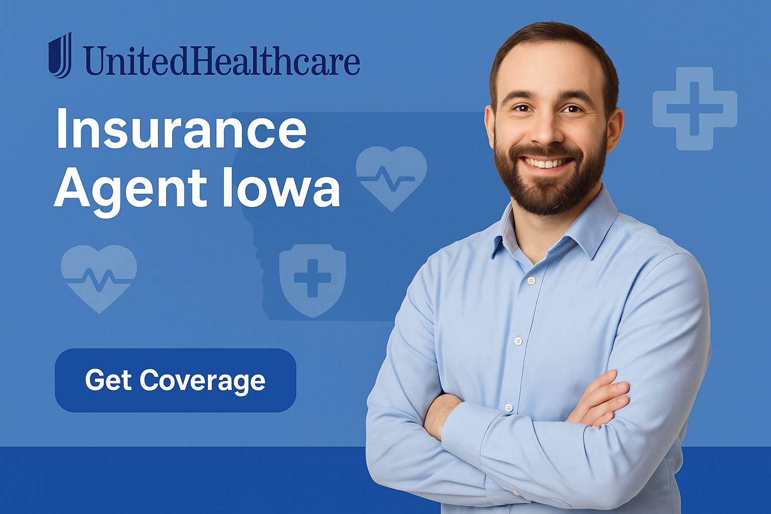 UnitedHealthcare insurance agent in Iowa reviewing health plan options with a local family