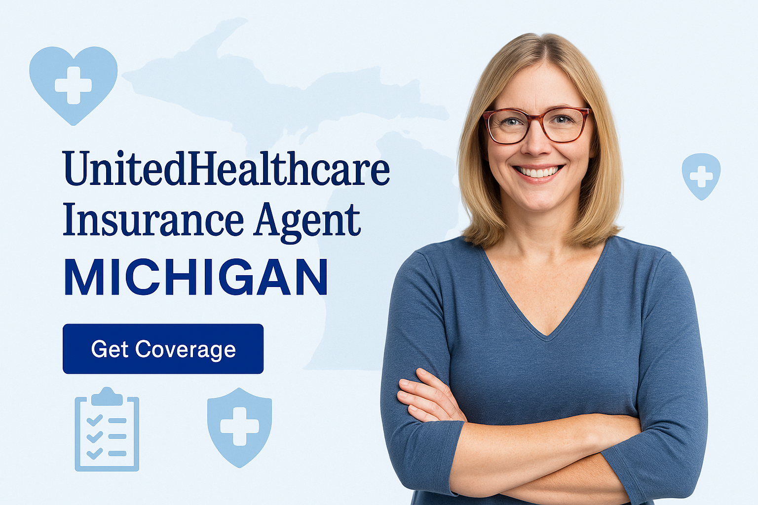 UnitedHealthcare insurance agent in Michigan reviewing health plan options with a local family