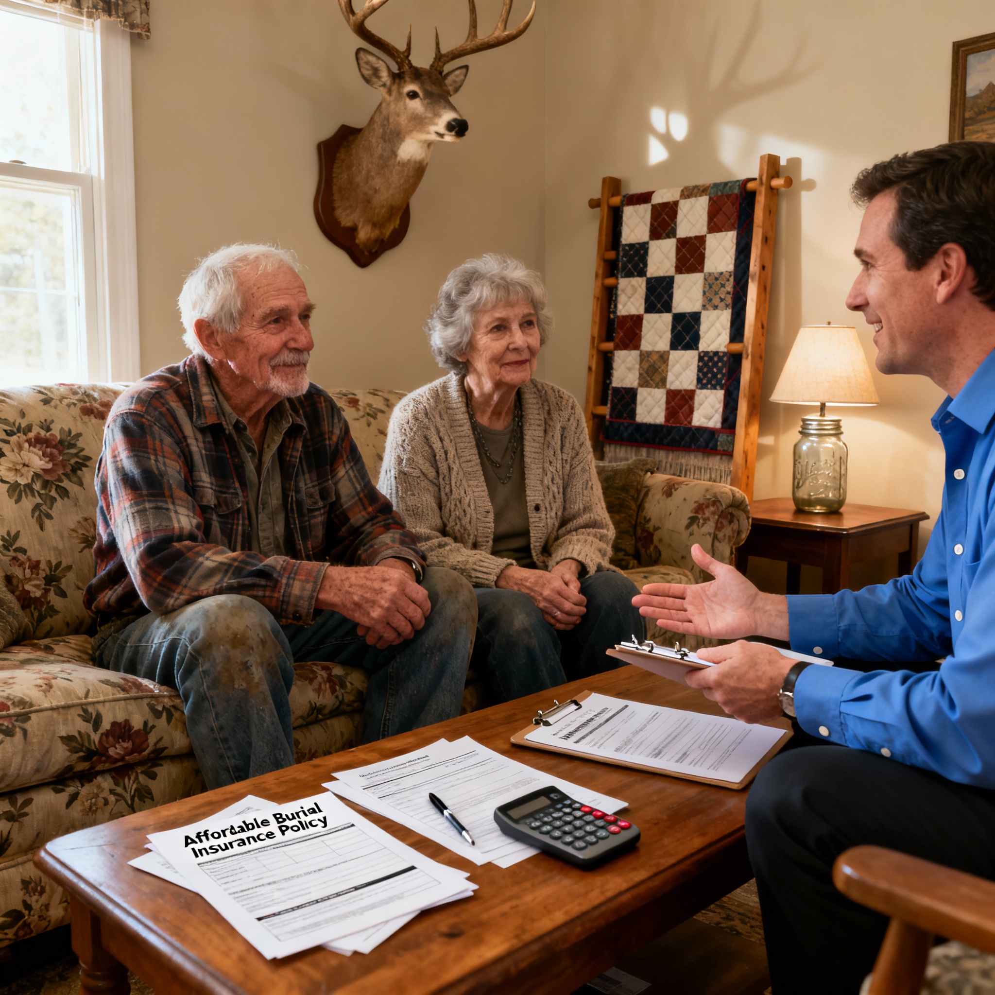 West Virginia family comparing affordable burial insurance options with an independent agent