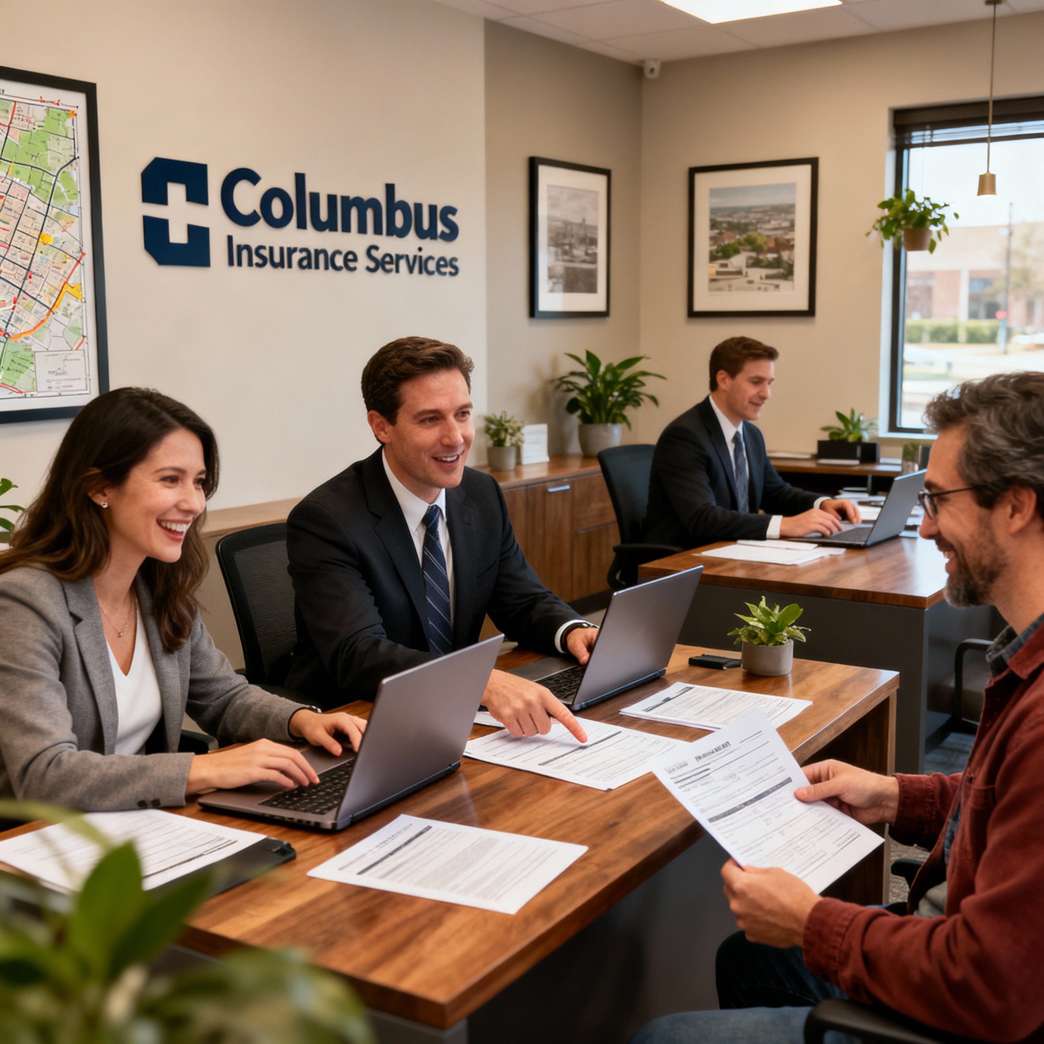 Downtown Columbus skyline — local insurance agents and coverage options