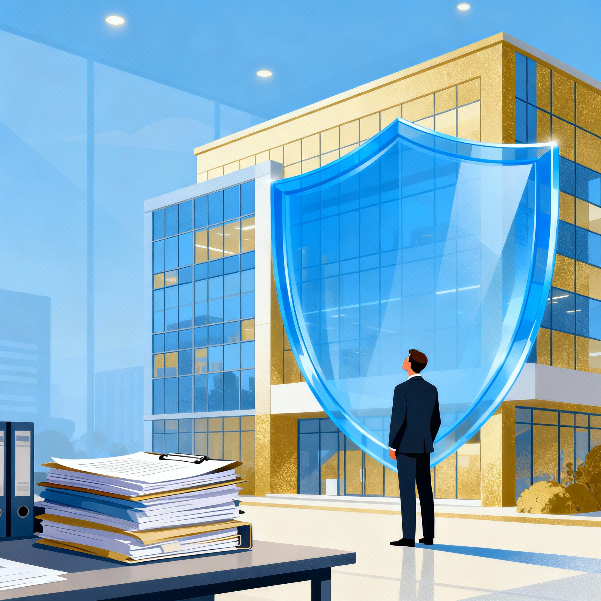 Business owner reviewing commercial property insurance with an independent agent