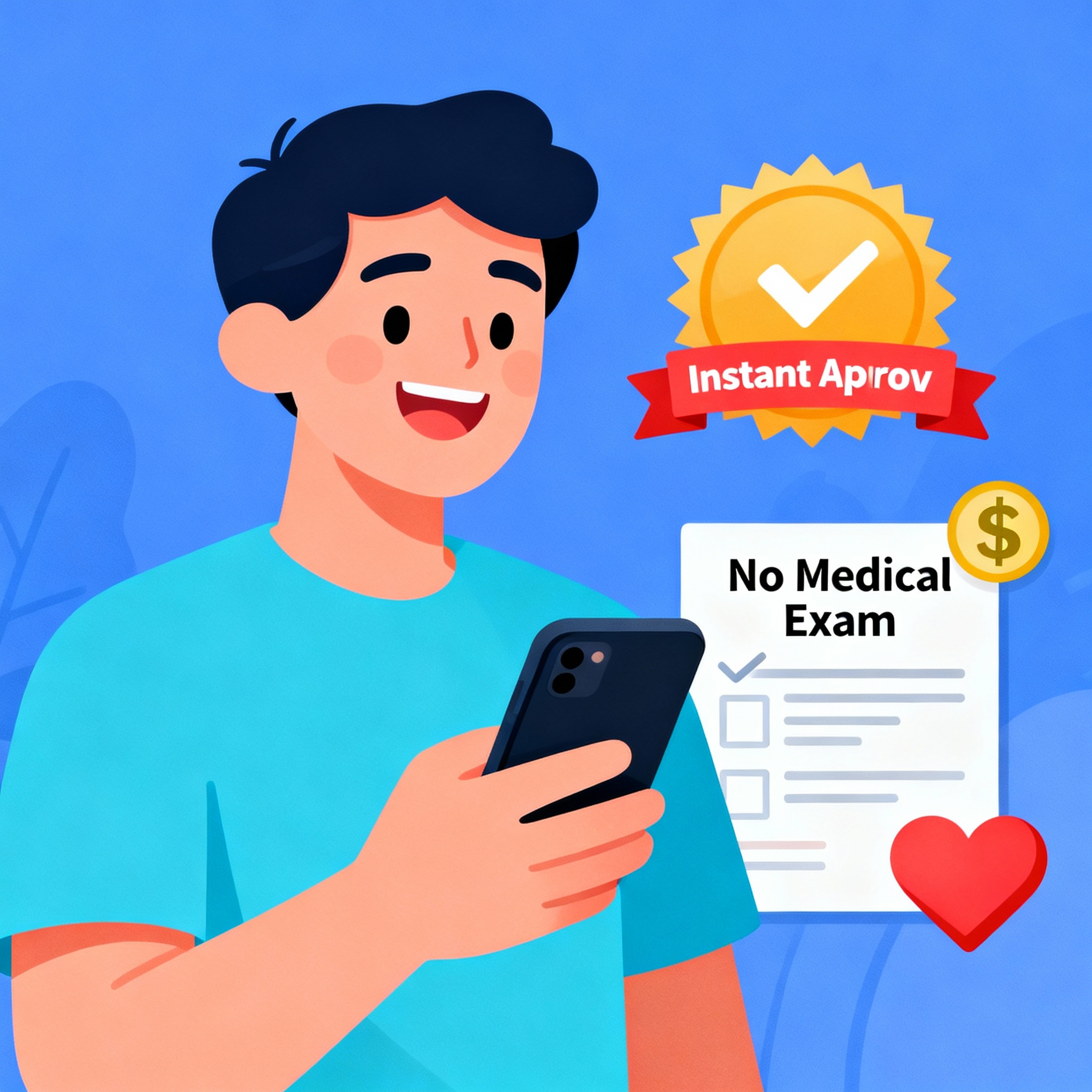 Licensed agent helping a customer compare quick no-exam life insurance quotes on a laptop