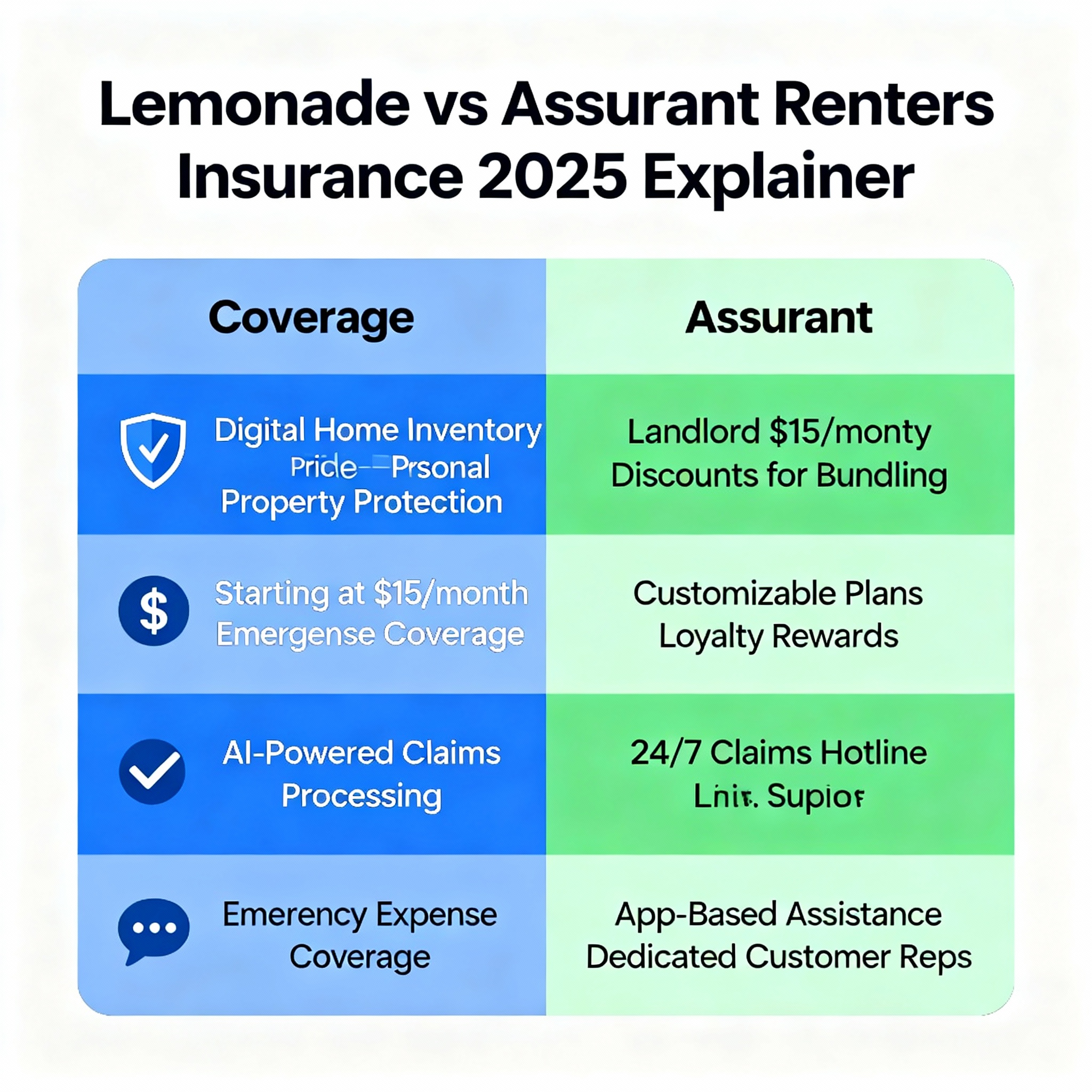 Side-by-side look at Lemonade and Assurant renters insurance options with an apartment interior backdrop