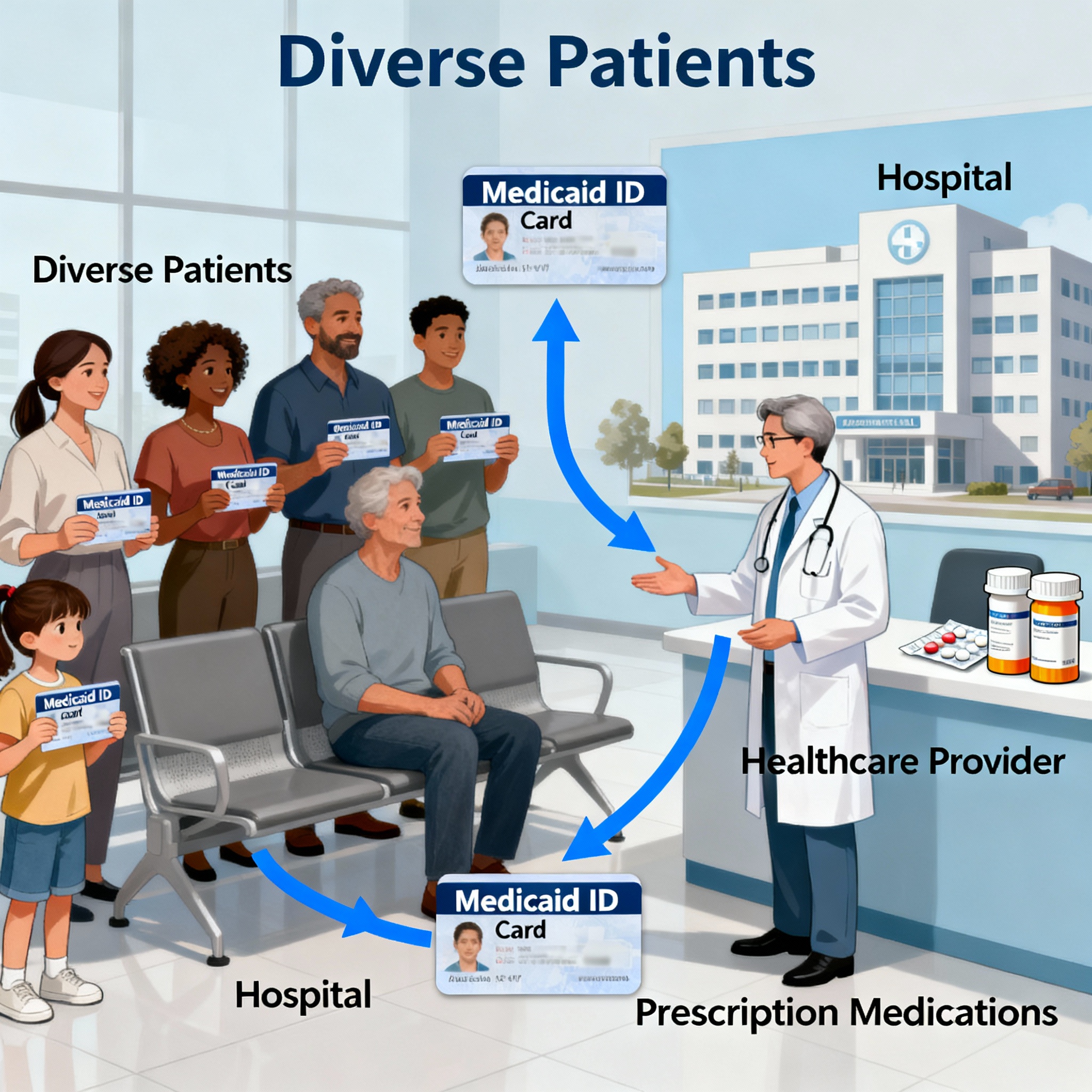 Family reviewing Medicaid plan options and provider networks