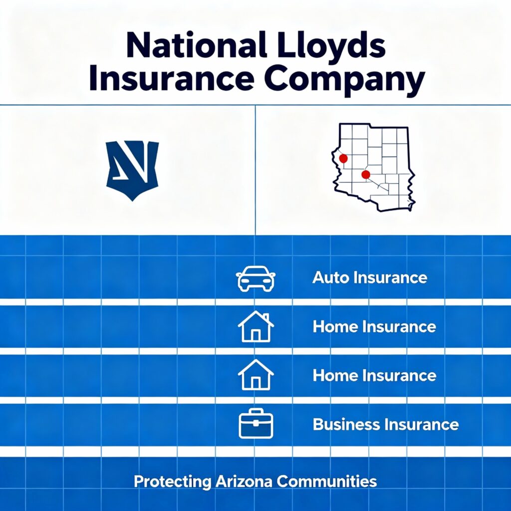 Graphic showing auto, home, and business insurance for Arizona
