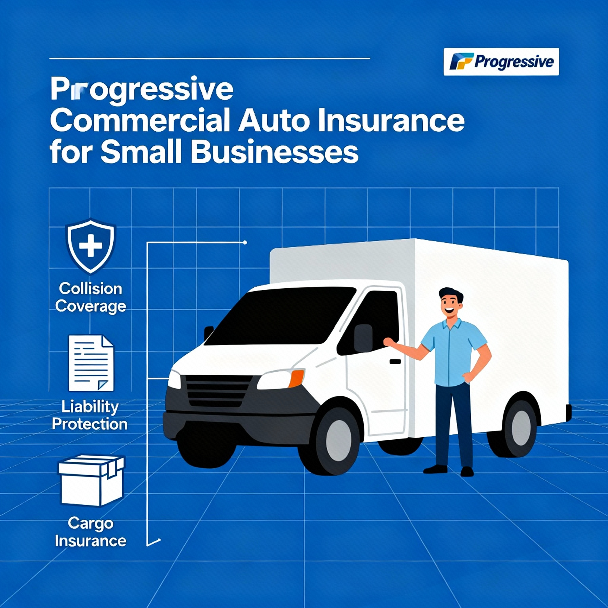 Box truck and service van on a city street representing commercial auto insurance for small businesses