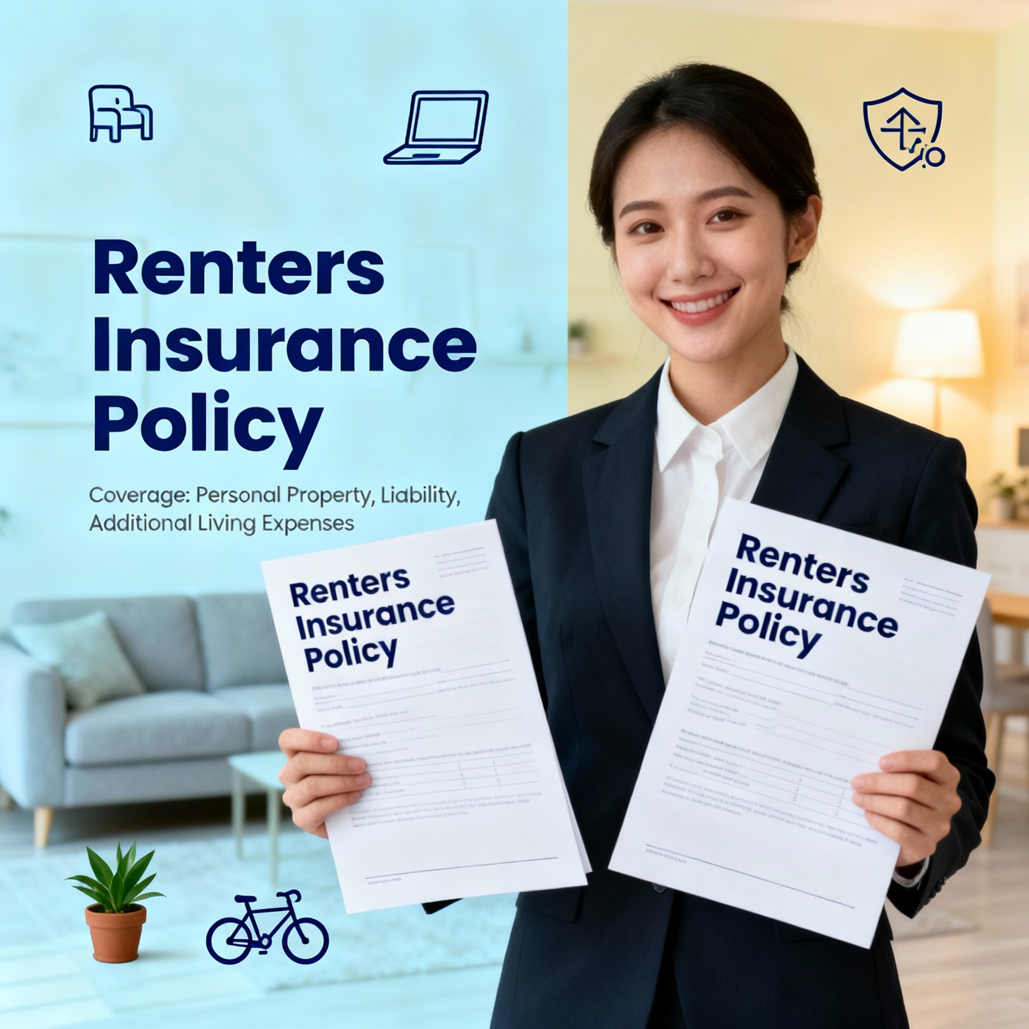 Renter unpacking boxes in a new apartment while reviewing renters insurance options