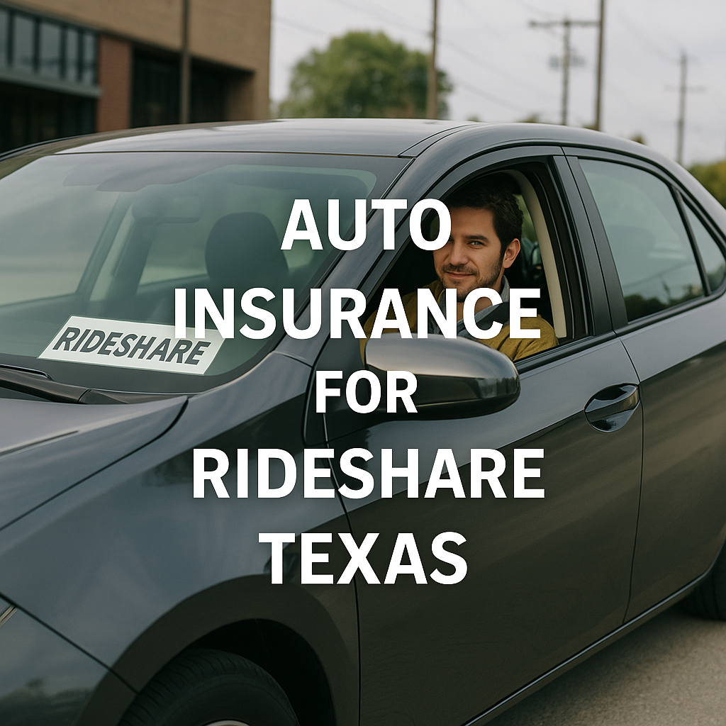Texas rideshare driver reviewing insurance coverage while driving for Uber, Lyft, and delivery apps