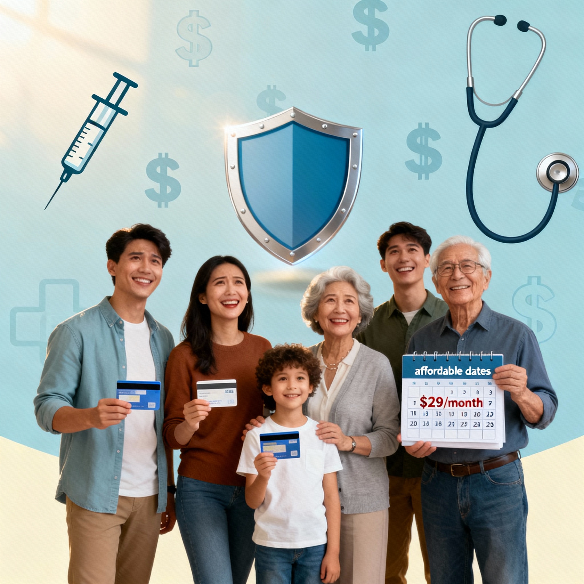Family reviewing low-cost Marketplace health plans on a laptop
