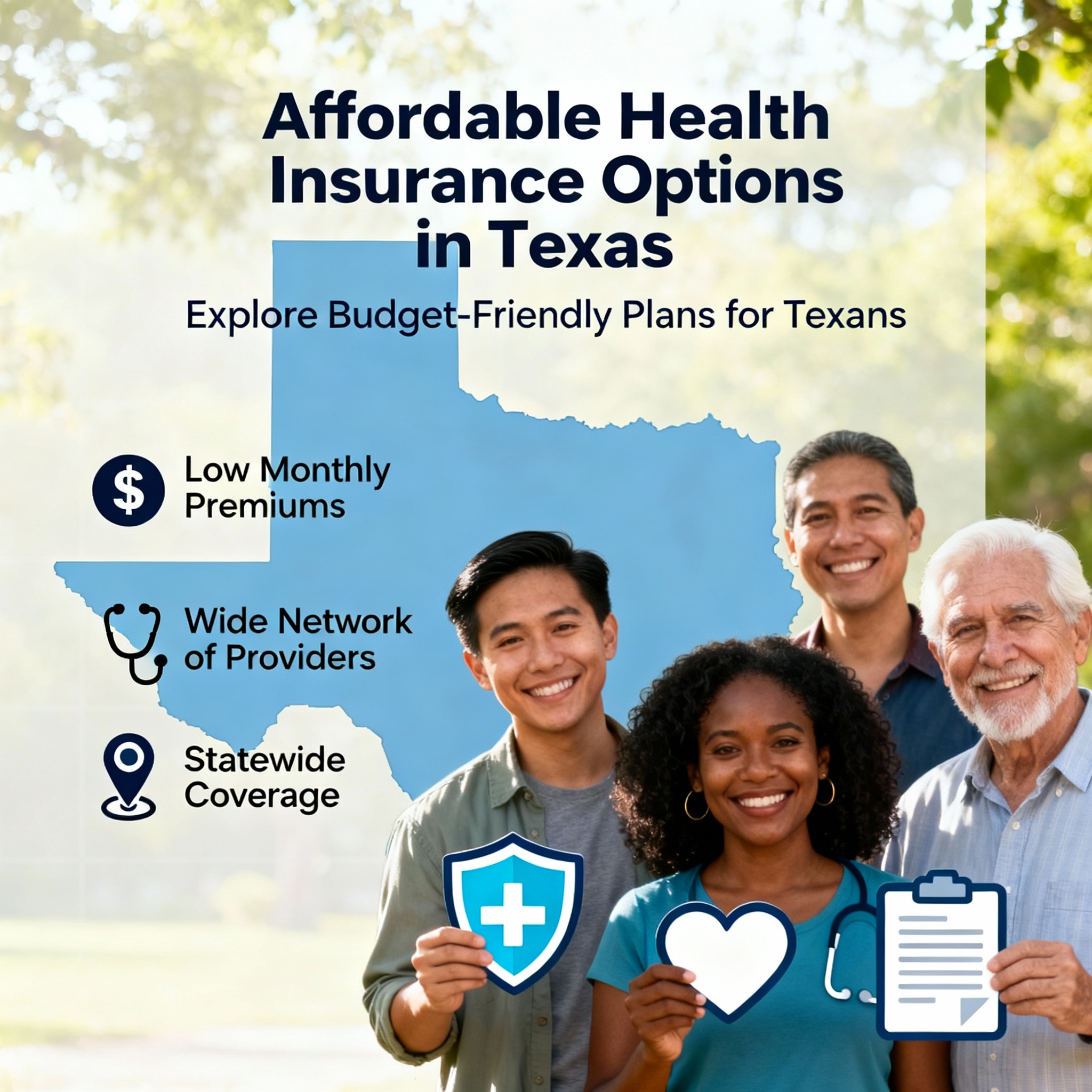 Texas family comparing low-cost Marketplace and short-term health insurance options on a laptop