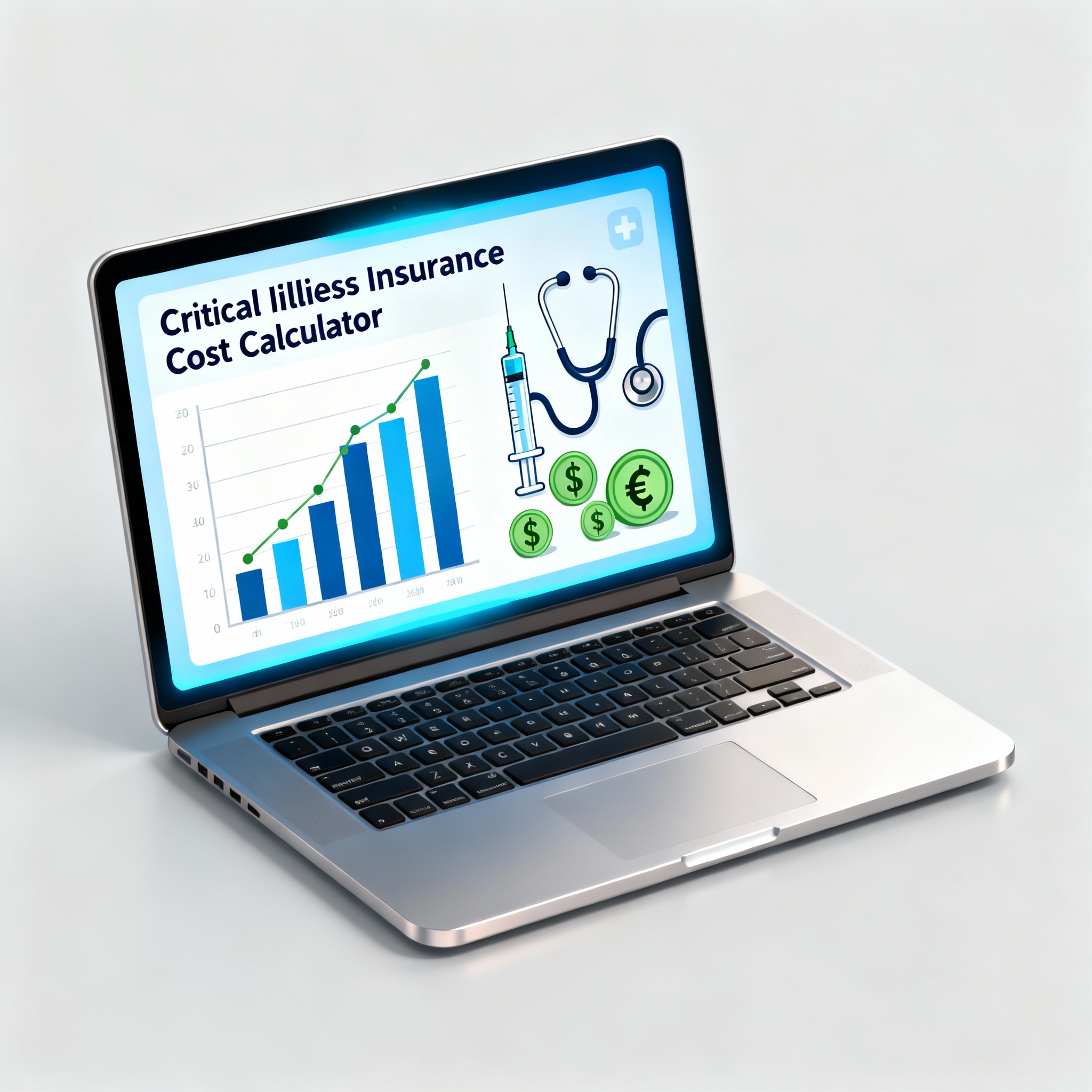 Independent agent helping a client compare critical illness insurance costs and benefits on a laptop