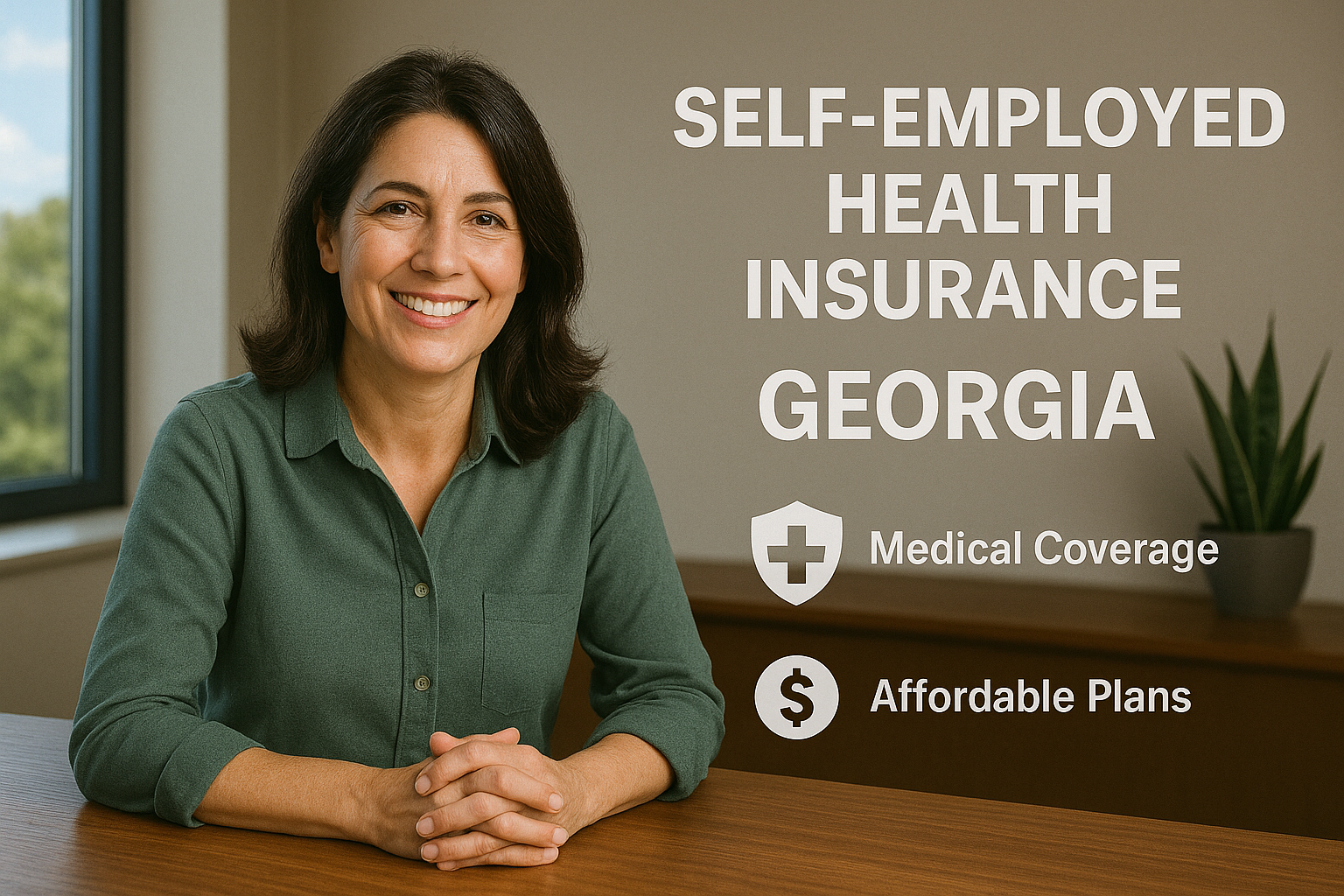 Georgia self-employed professional reviewing ACA health insurance options on a laptop