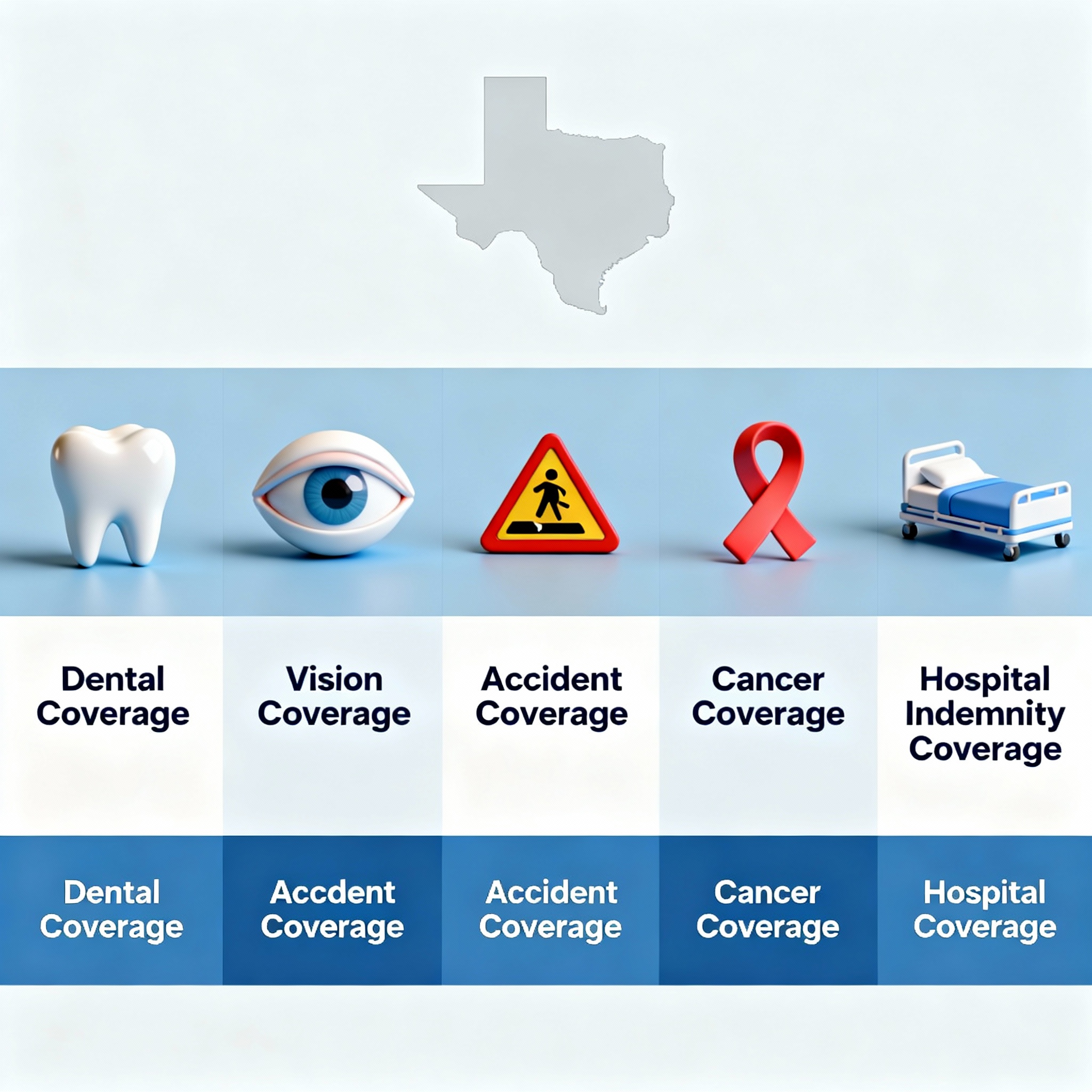 Supplemental insurance plans in Texas—accident, hospital indemnity, critical illness, dental and vision coverage
