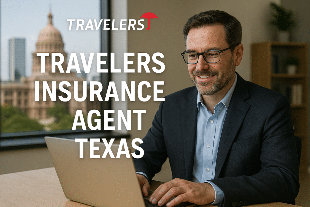 Texas family reviewing Travelers auto and home insurance options with an agent