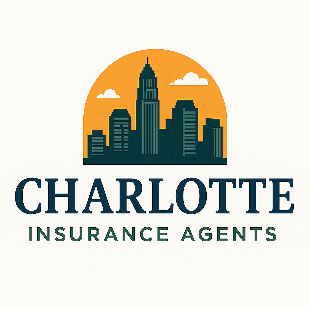 Charlotte, NC skyline with neighborhoods and homes