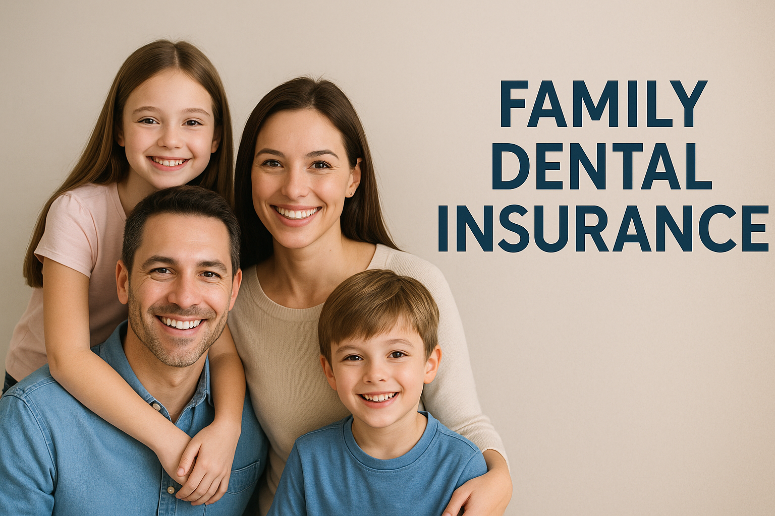 Family smiling at a dental clinic