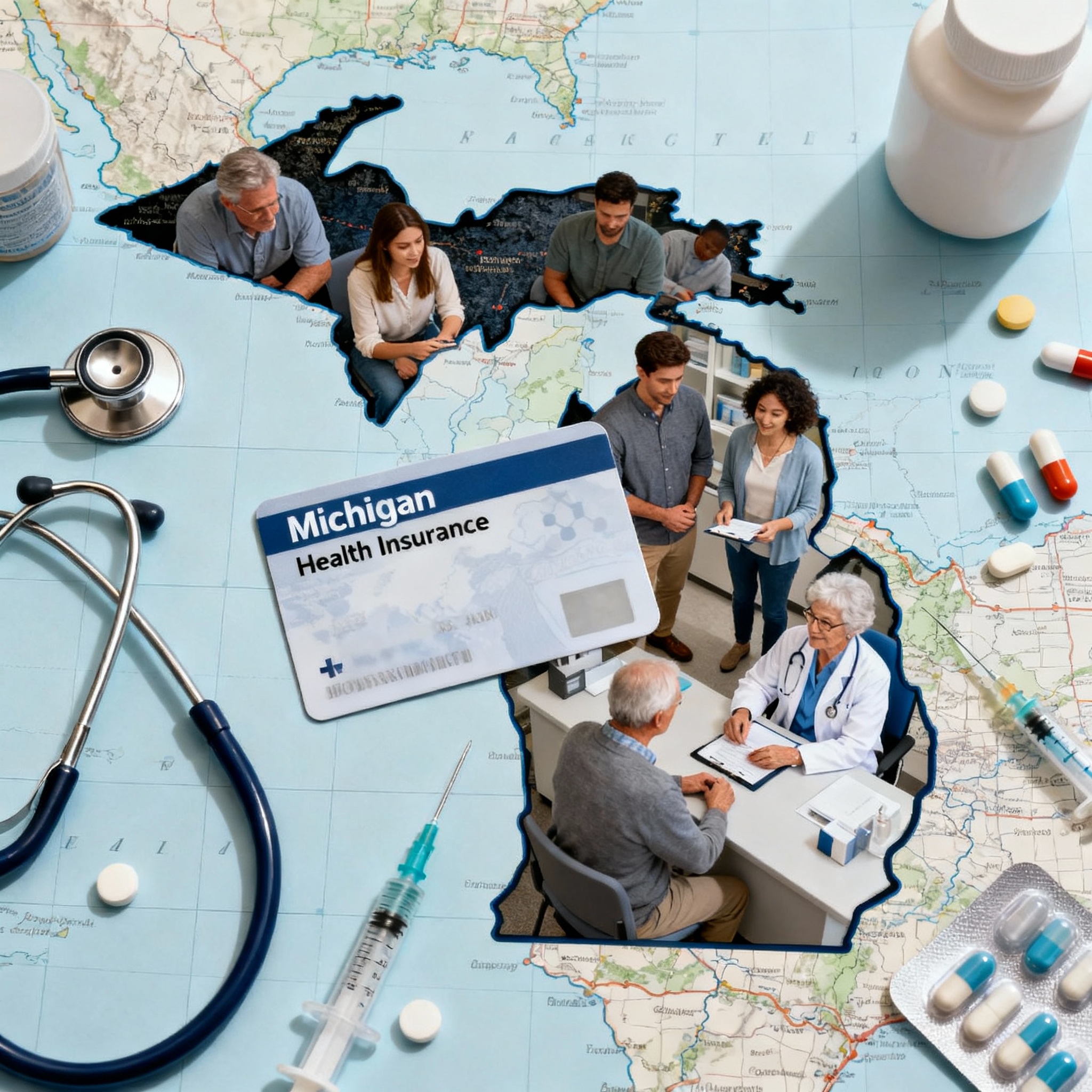 Michigan family reviewing 2026 health insurance options online