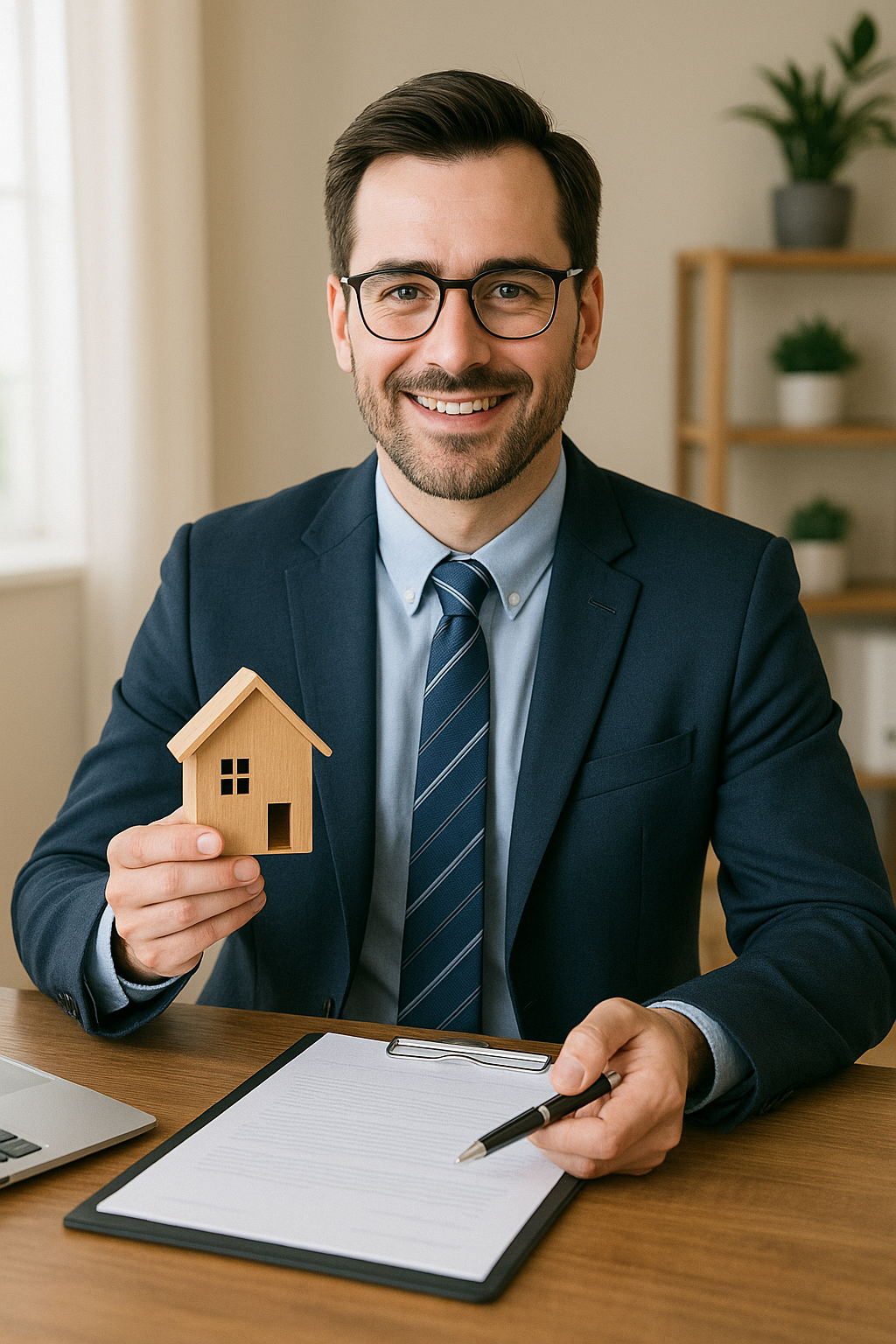 Local home insurance agent helping a homeowner review coverage