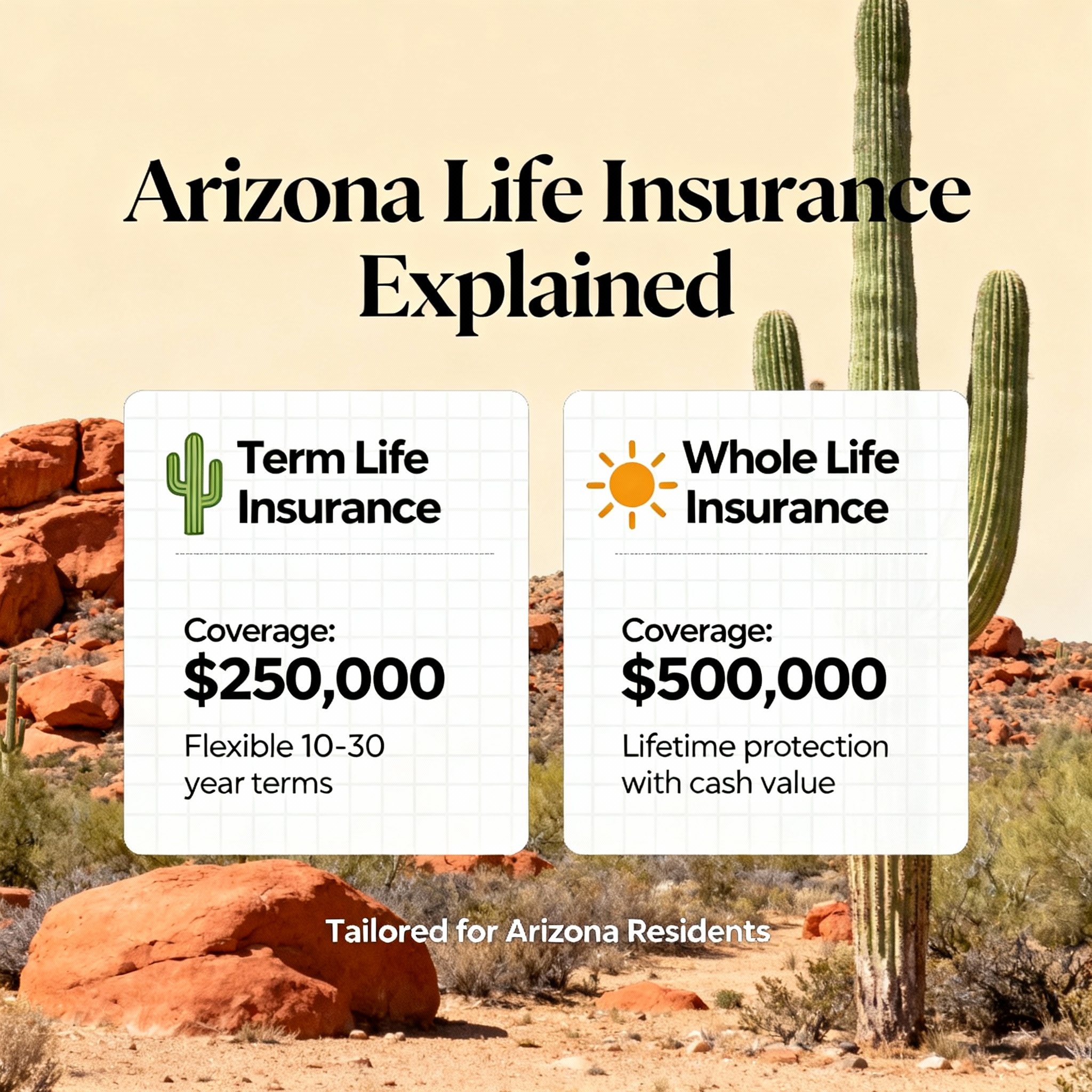 Arizona family meeting with an independent agent in Phoenix to compare term and whole life insurance