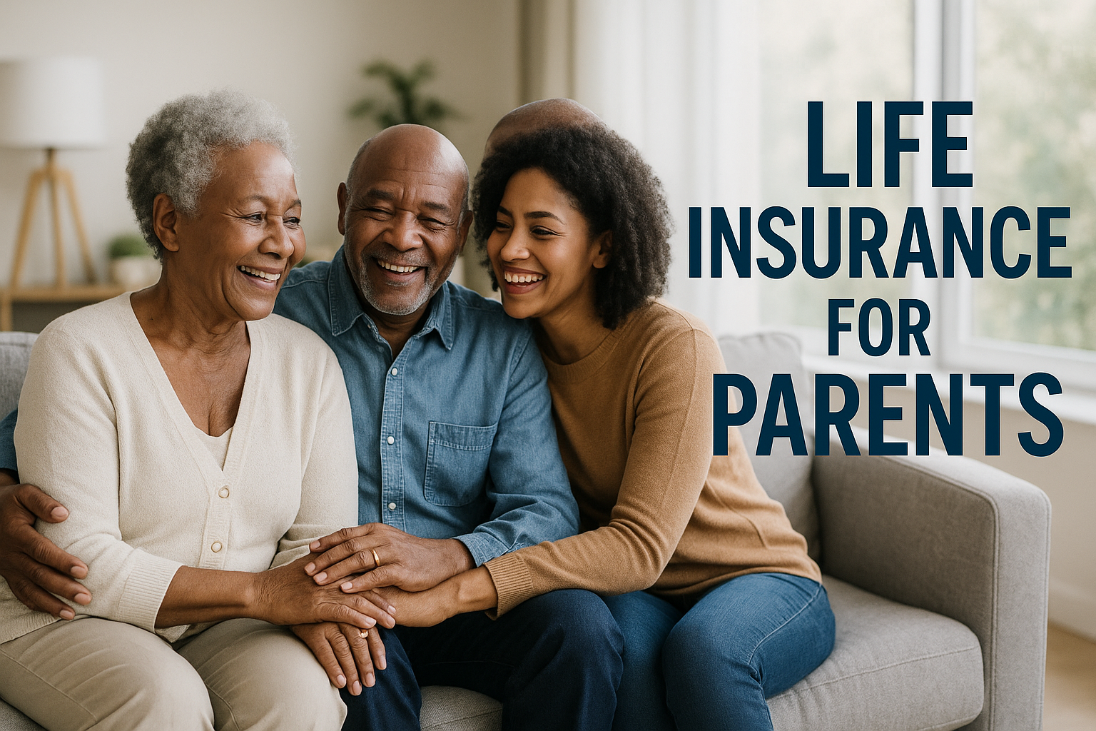 Parents reviewing life insurance options with an agent while kids play nearby