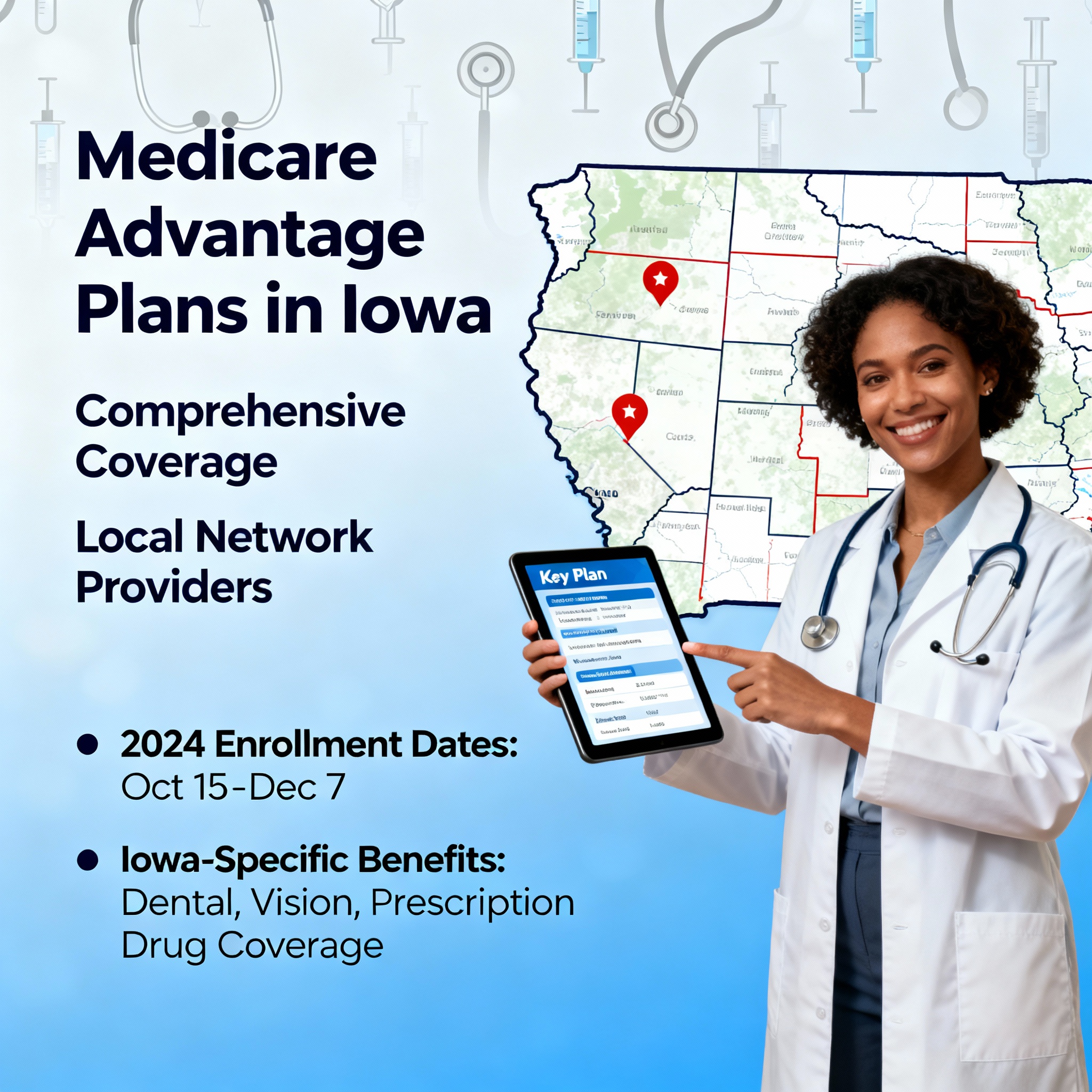 Iowa Medicare Advantage agents comparing 2026 plans by county