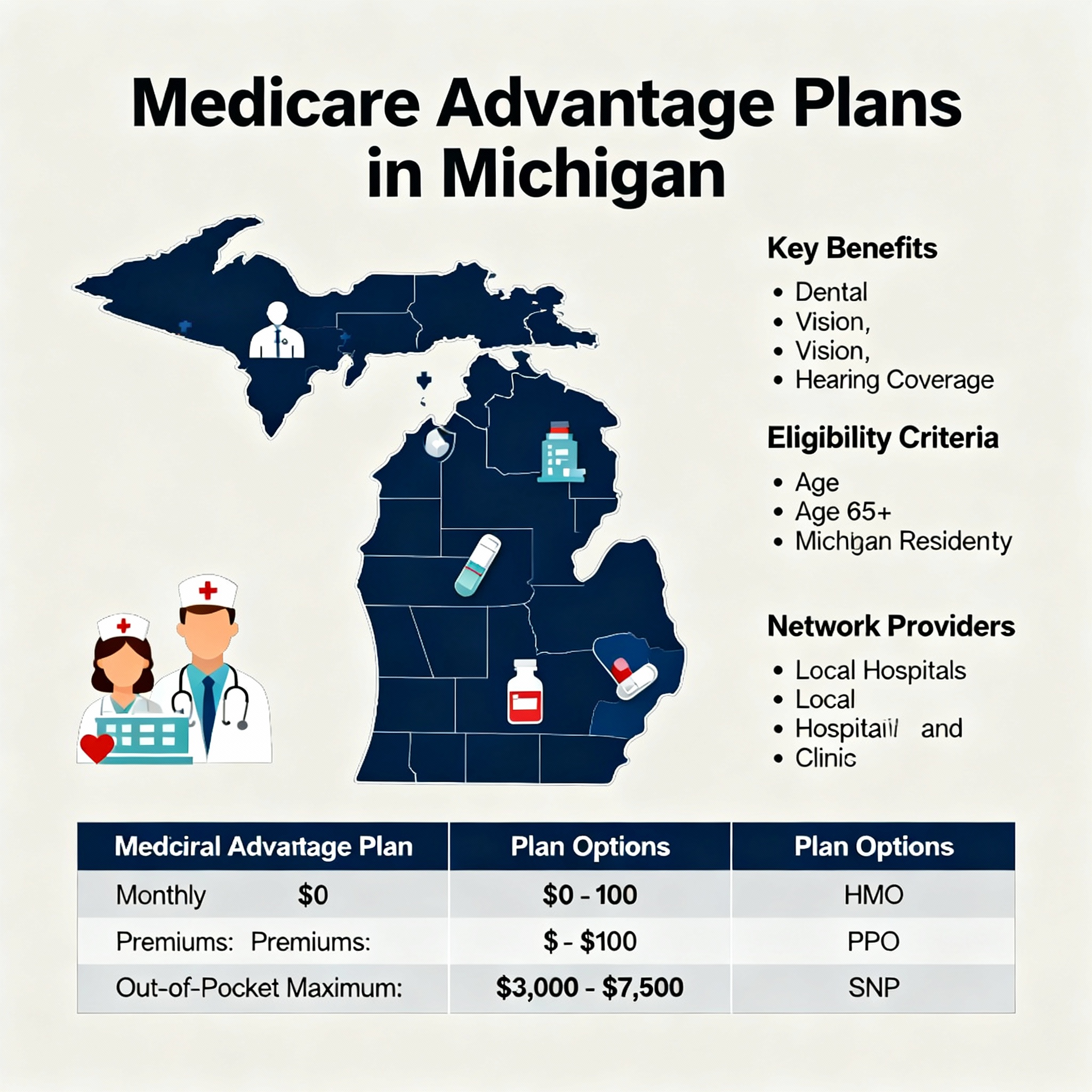 Michigan Medicare Advantage agents comparing 2026 plans by county