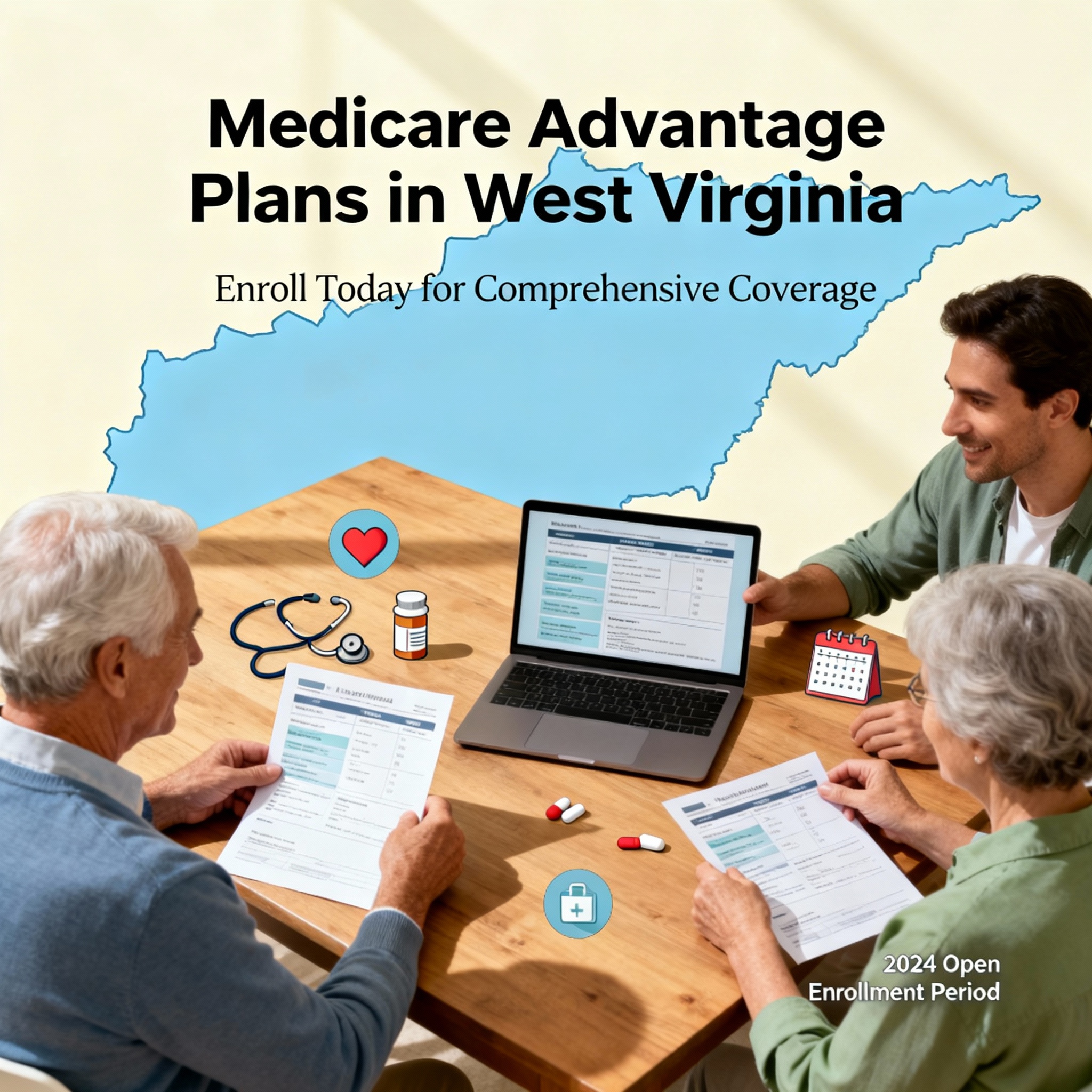 West Virginia Medicare Advantage agents comparing 2026 plans by county