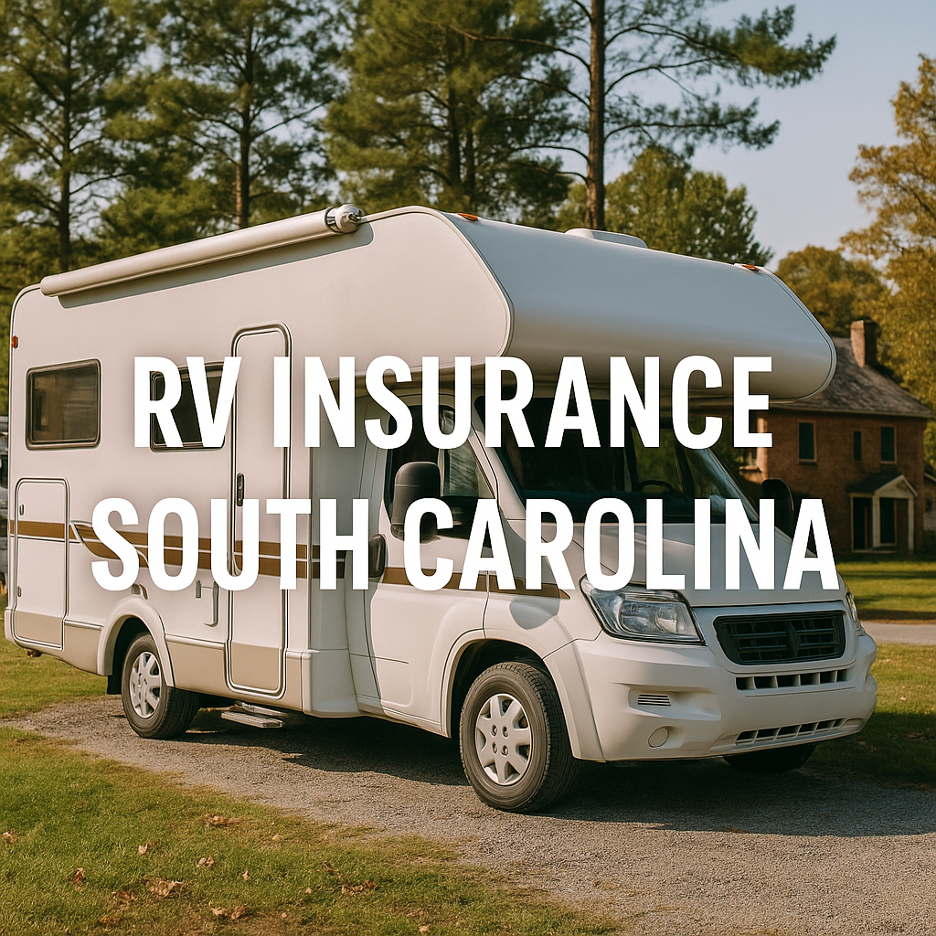 RV cruising the South Carolina coast with palm trees while an independent agent compares coverage