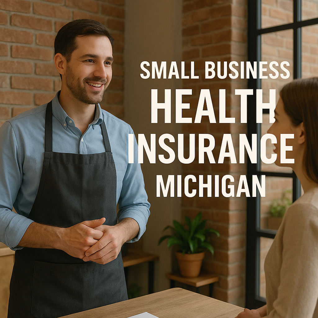 Michigan small business owner reviewing group health insurance options with an independent broker