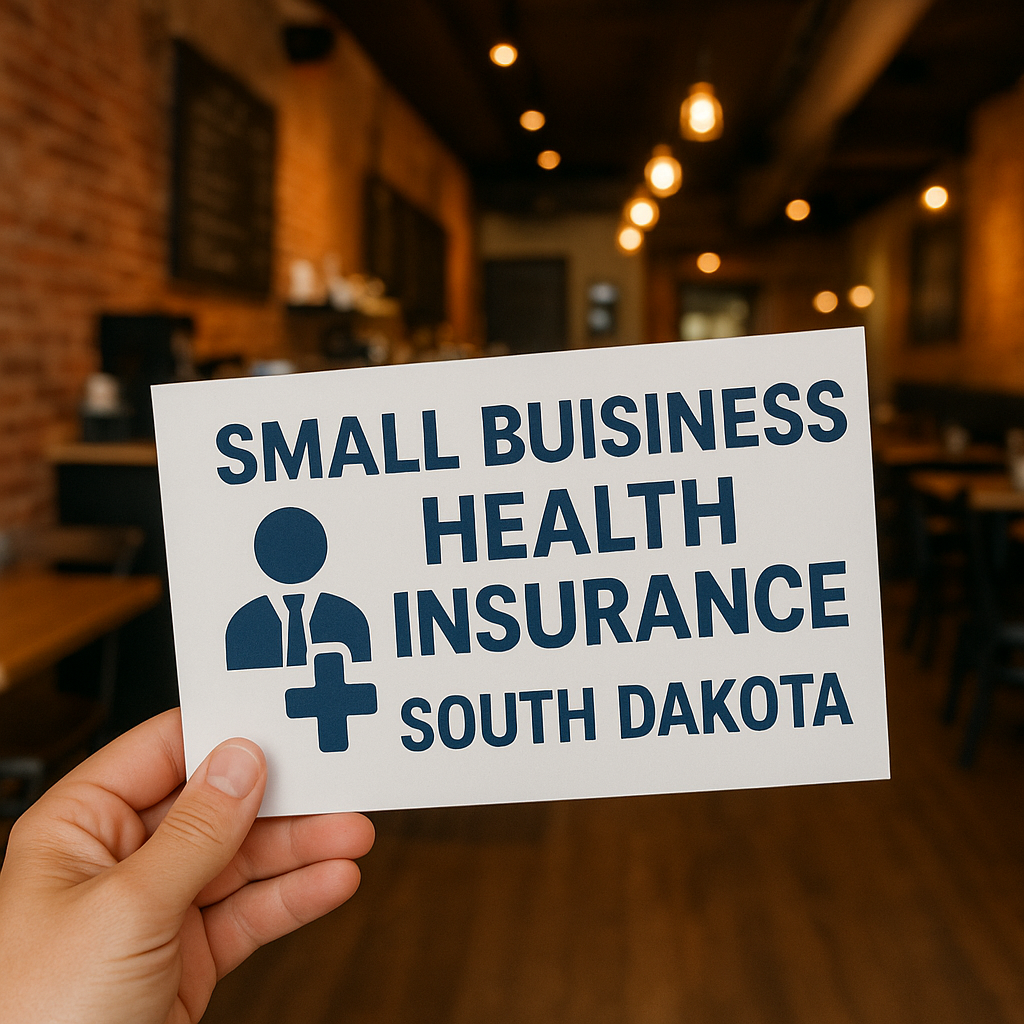 South Dakota small business owner reviewing group health insurance options with an independent broker