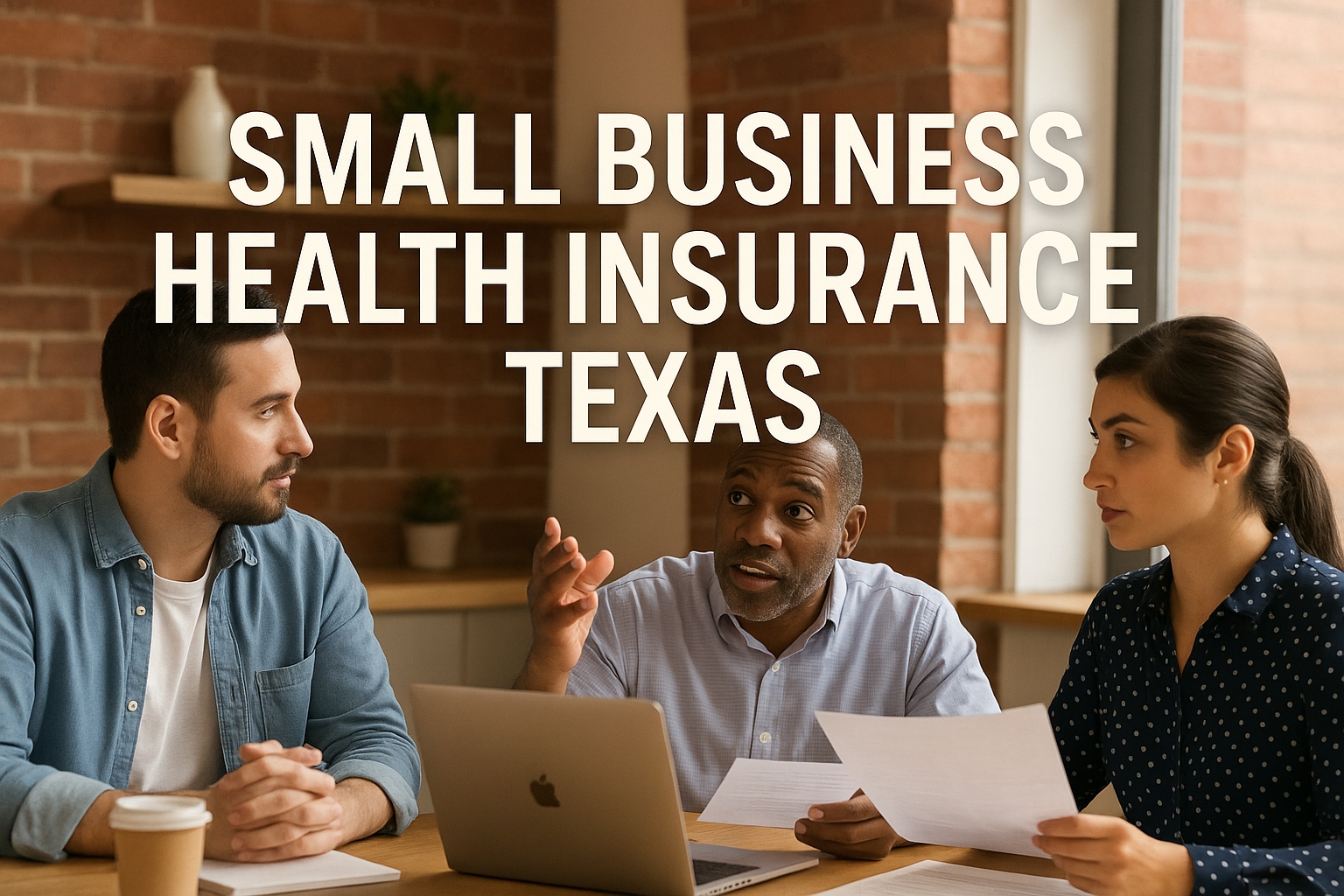 Texas small business owner reviewing group health insurance options for employees