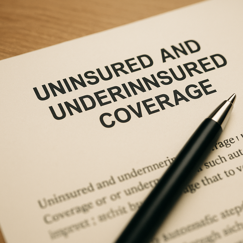 Illustration of protected passengers after a car accident, representing UM/UIM coverage