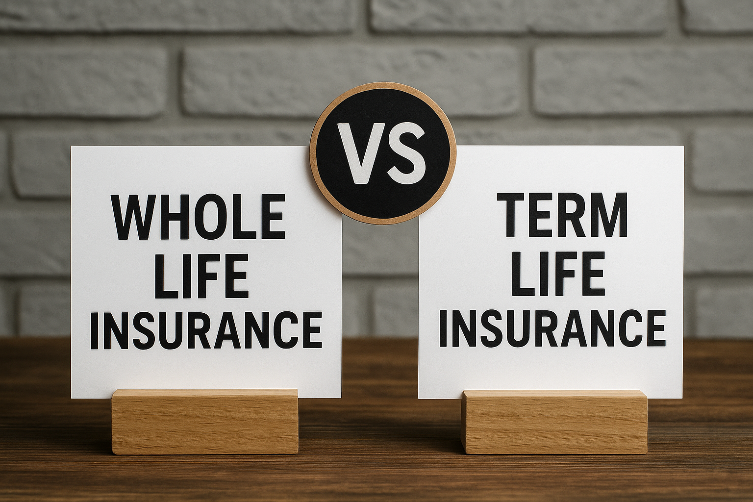 Whole vs term life insurance comparison illustration