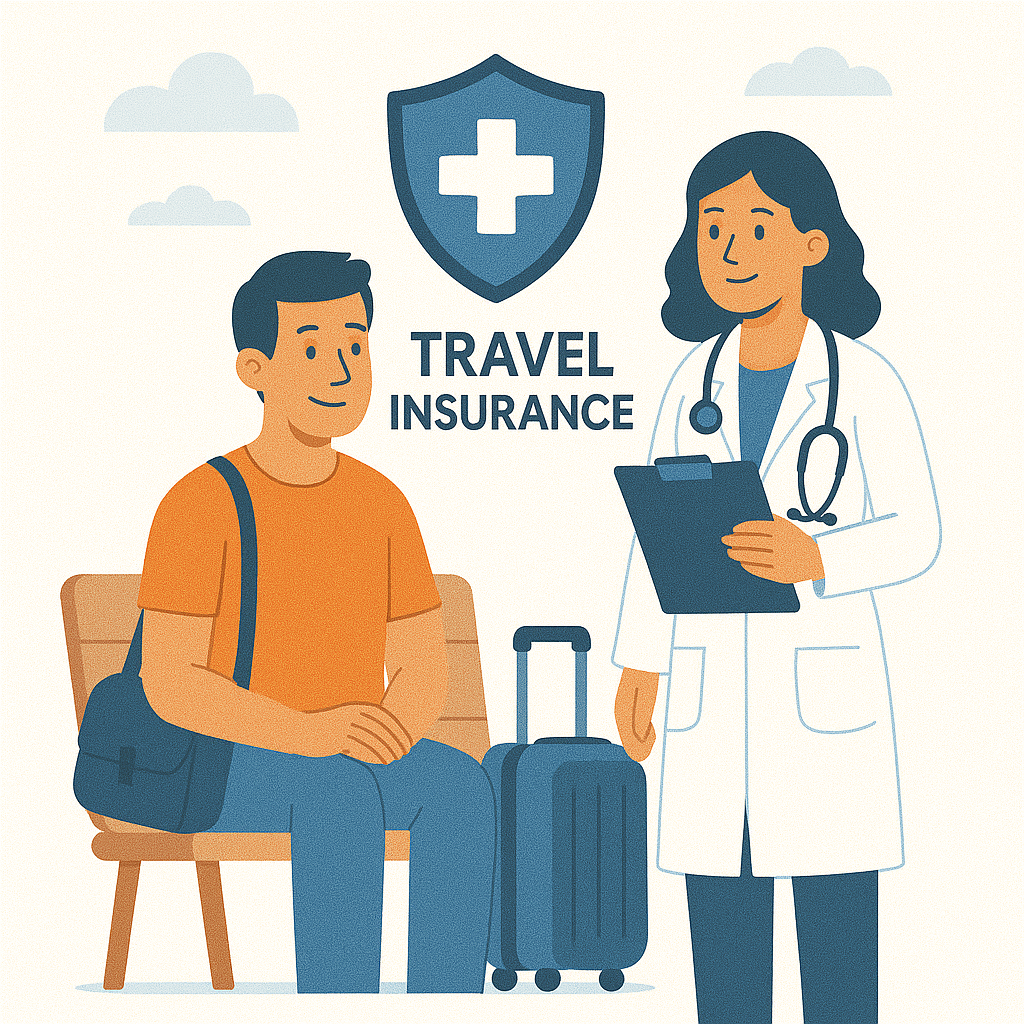 Adventure traveler hiking a mountain ridge with safety-focused travel medical coverage