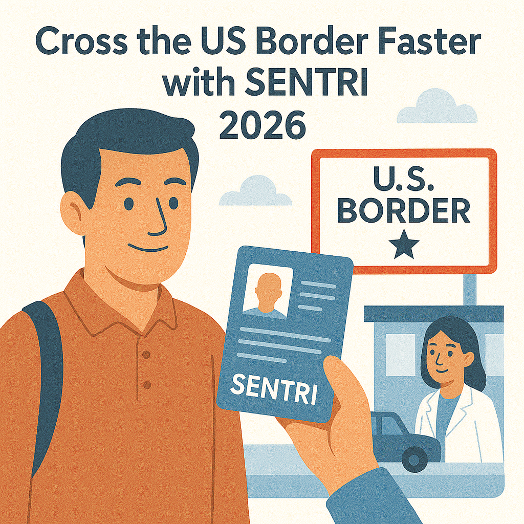 Vehicle using a SENTRI lane at the U.S.–Mexico border crossing