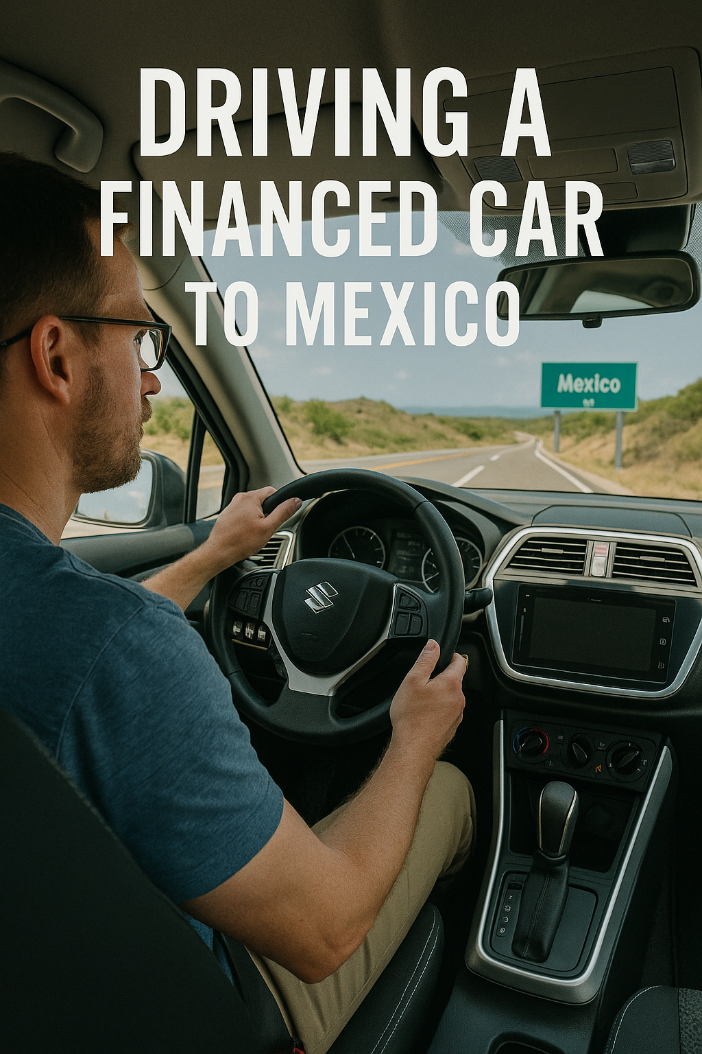 Financed car parked near the Mexico border before a road trip