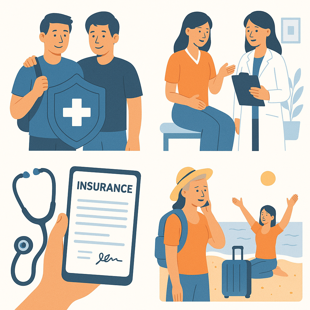 Traveler receiving emergency medical assistance from a doctor abroad