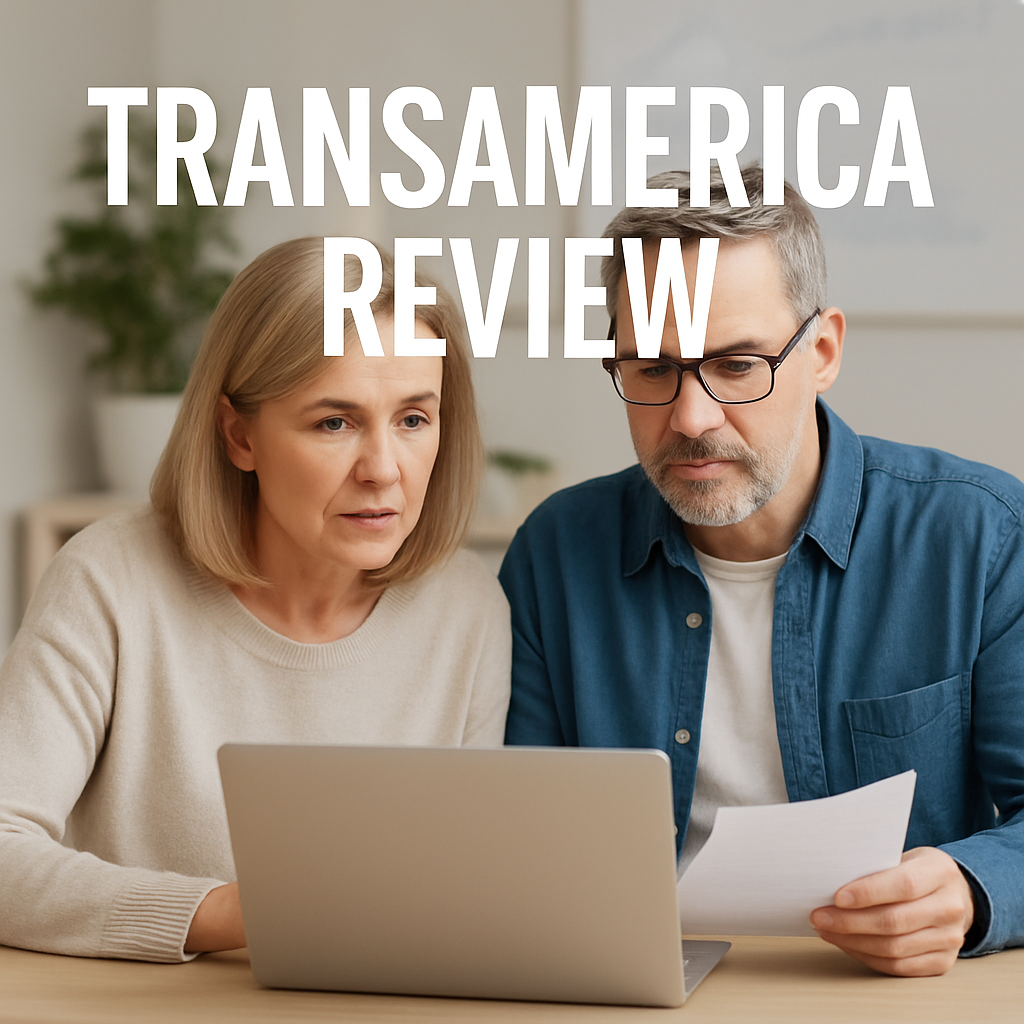 Couple reviewing Transamerica life insurance options with an independent agent