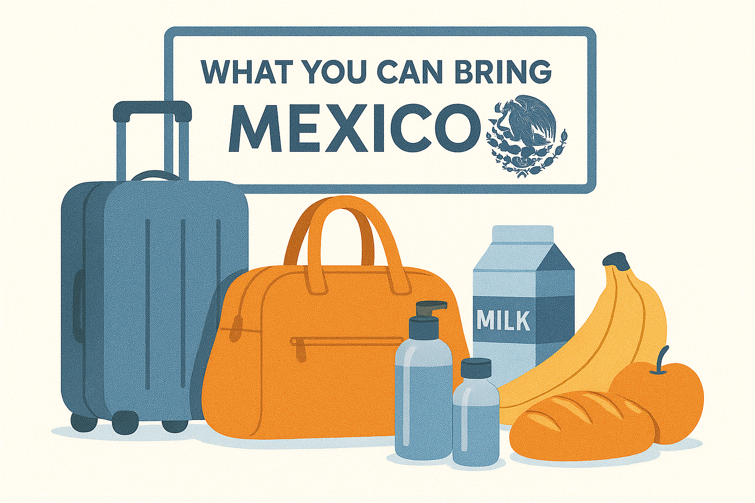 Tourist reviewing customs rules on what items can be brought into Mexico.