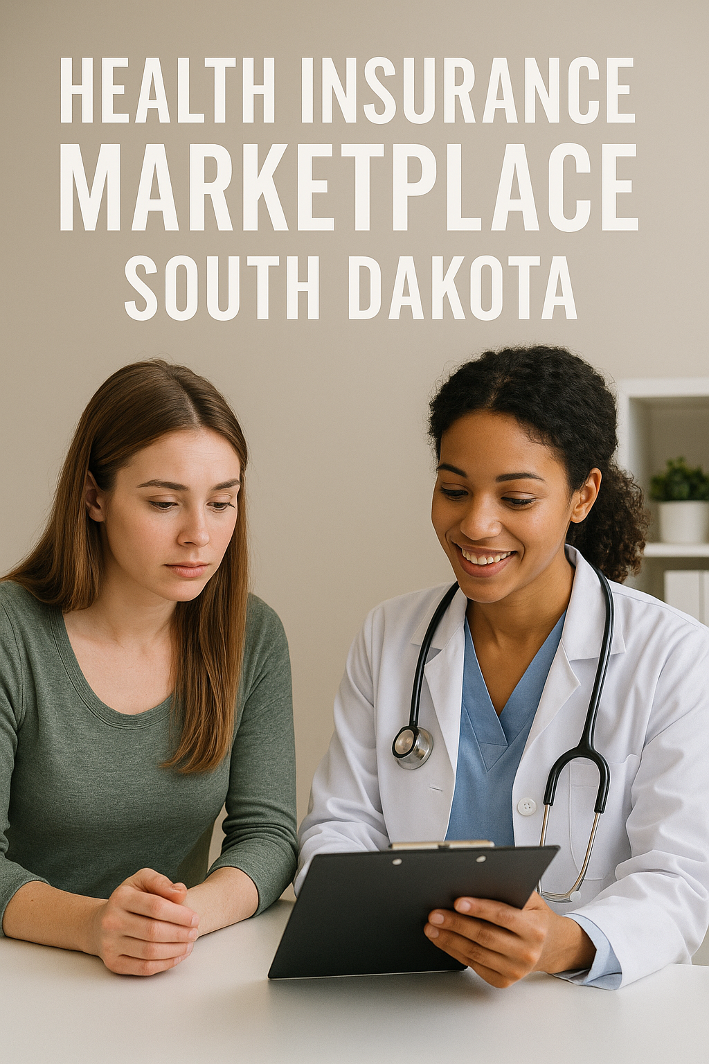 South Dakota family comparing Marketplace health insurance plans on a laptop